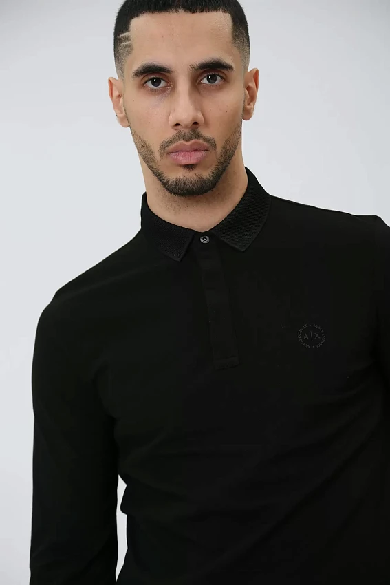 Поло с длинным рукавом Armani Exchange Черный