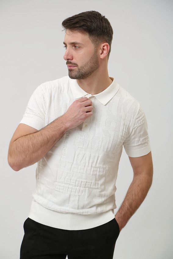 Поло трикотажное Karl Lagerfeld Бежевый