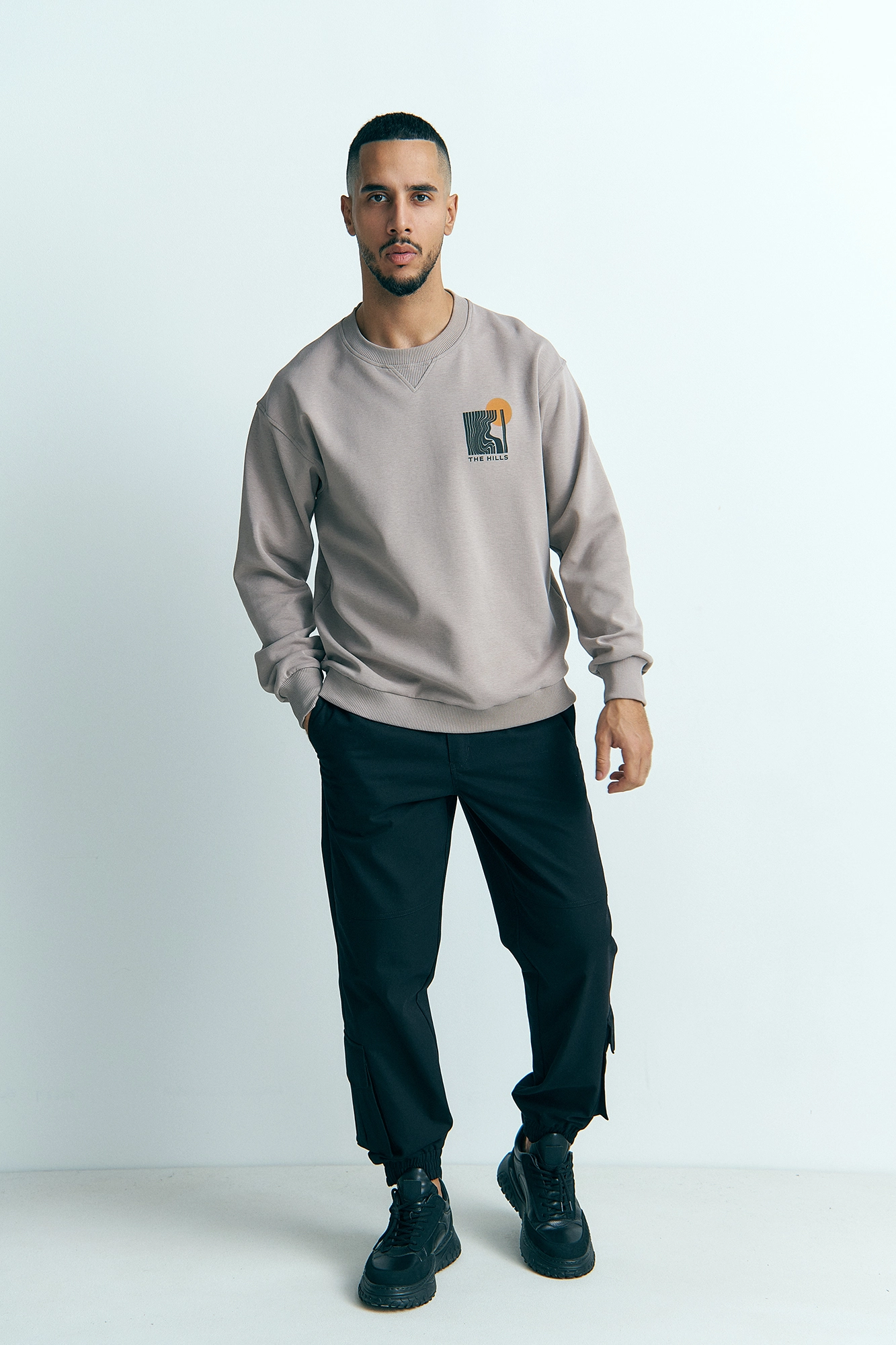 M-232-М-21-0174 Свитшот The Hills Бежевый