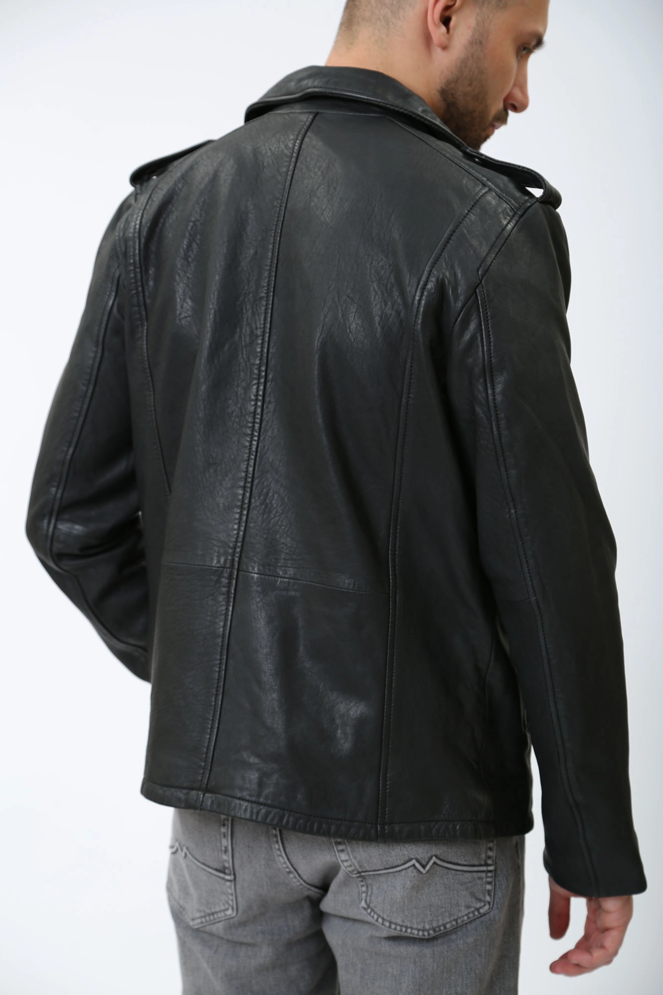 MU-M241-141 Куртка кожаная Mustang Черный