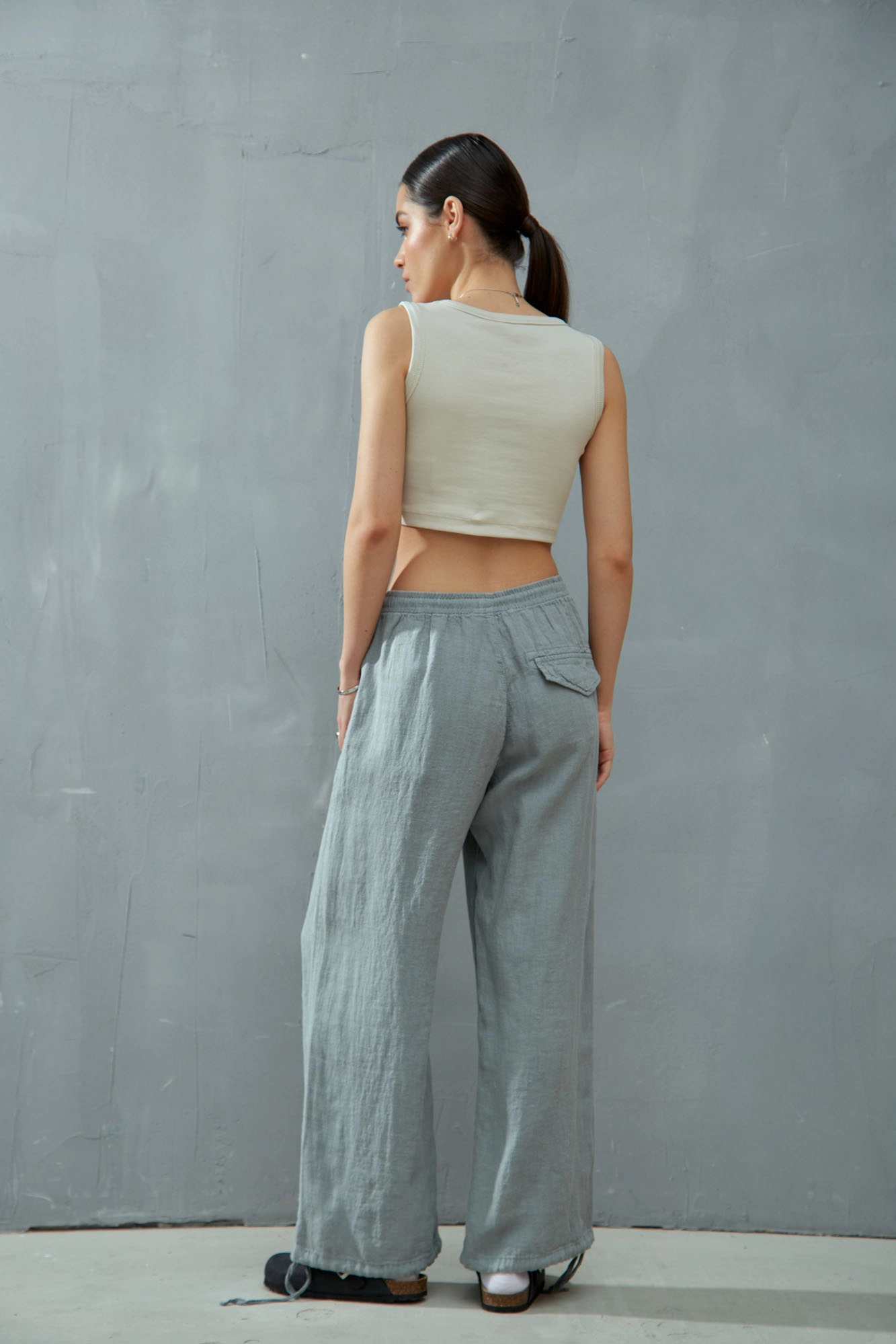 VW-OMA-55-017 брюки льняные van mich 