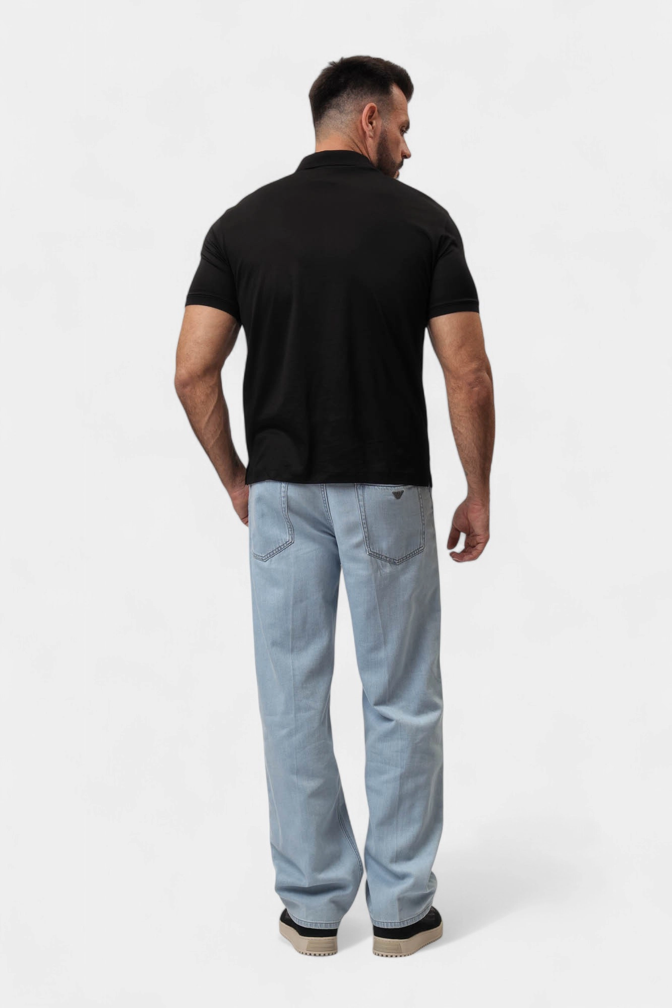 EM001082_AF10017 Поло Emporio Armani Черный