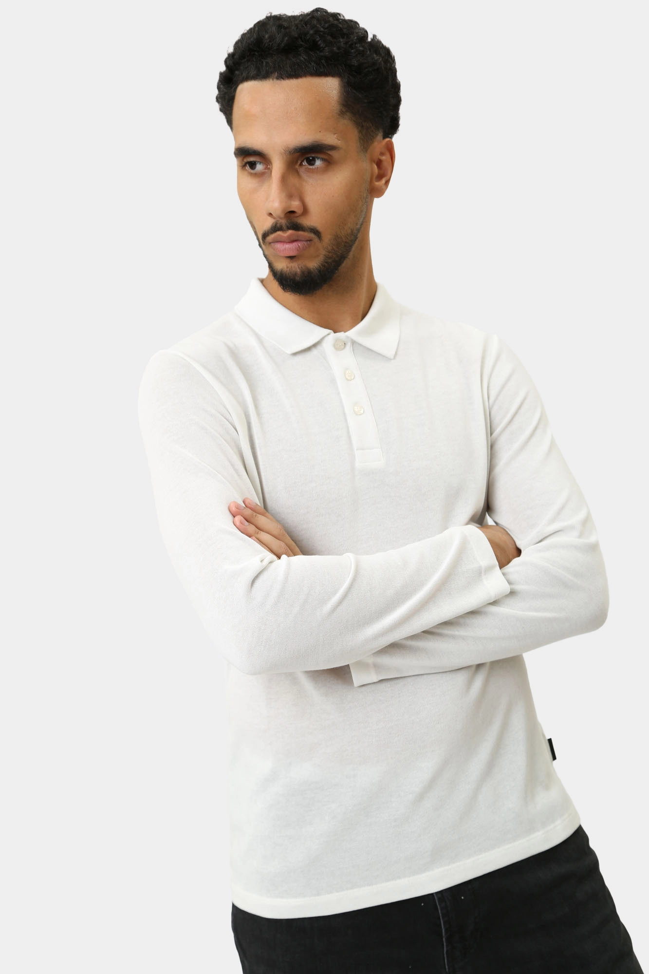 30042482_10008529 Поло с длинным рукавом Strellson Серый