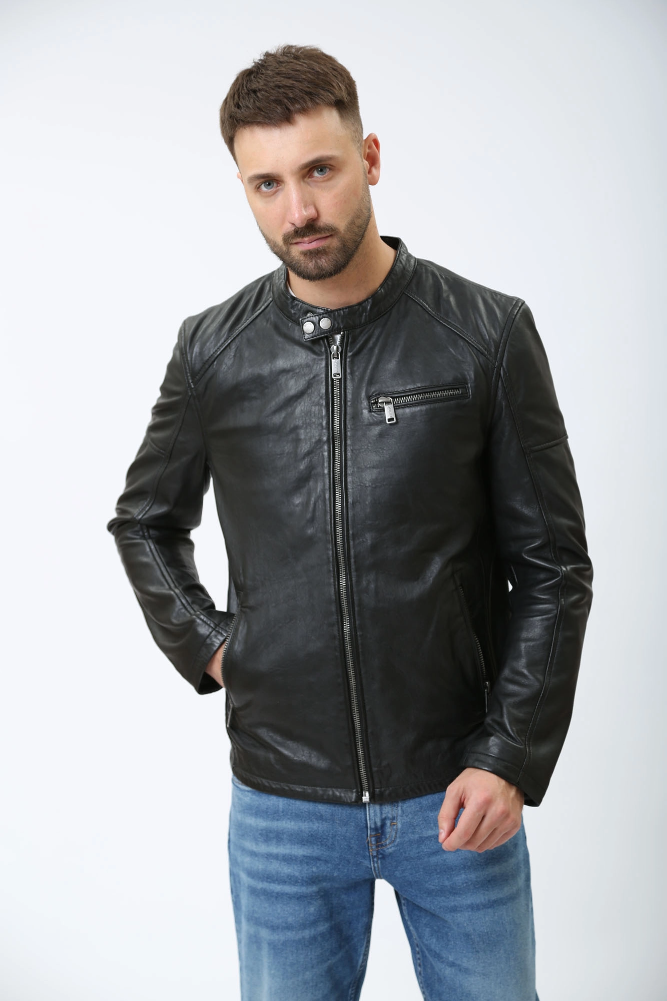 MU-M241-135 Куртка кожаная Mustang Черный