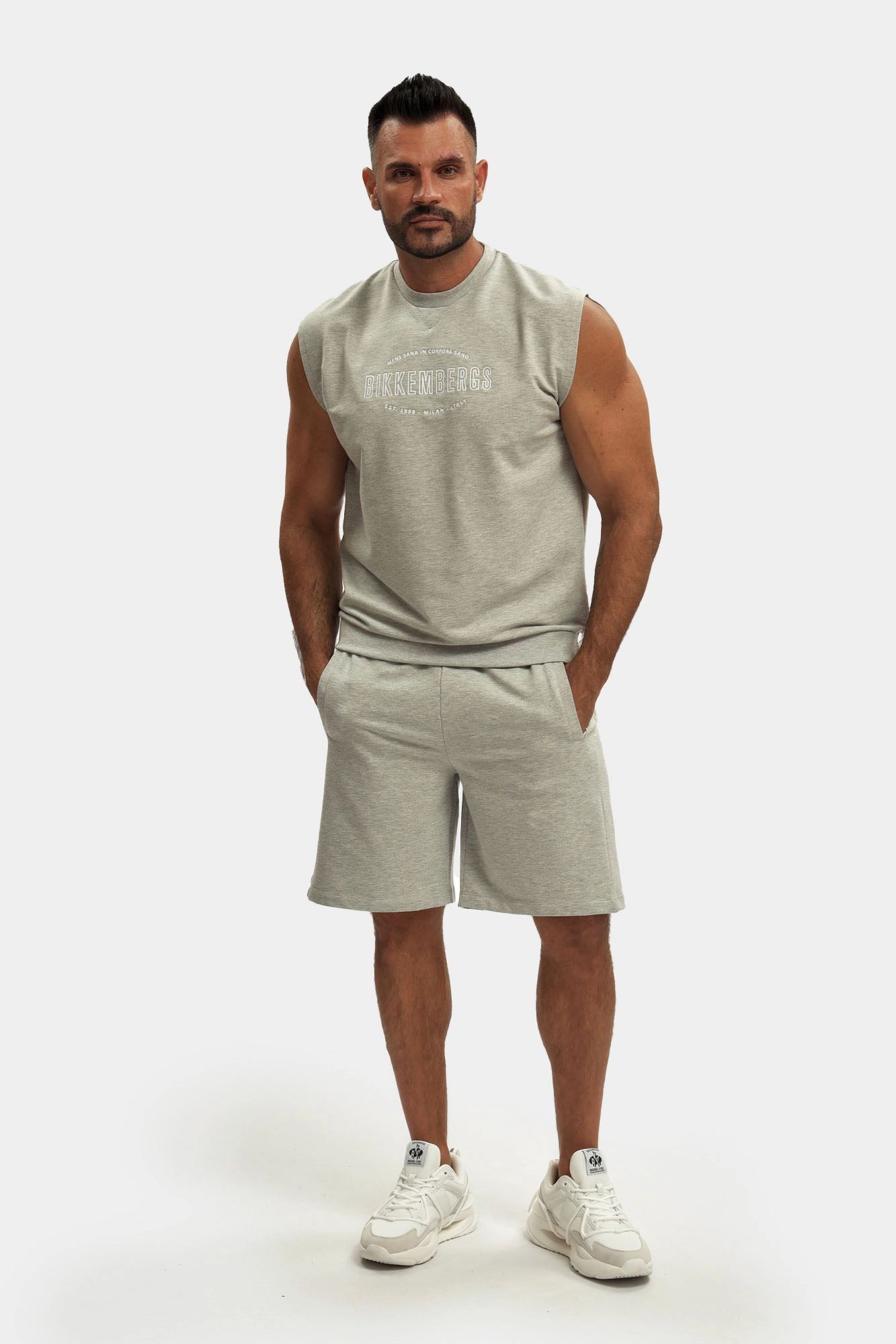BMF0845 Шорты трикотажные Bikkembergs Серый
