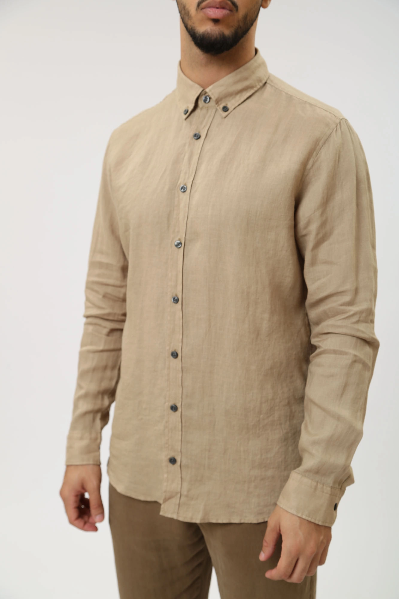 30041215_10017515 Сорочка д/р Strellson Бежевый