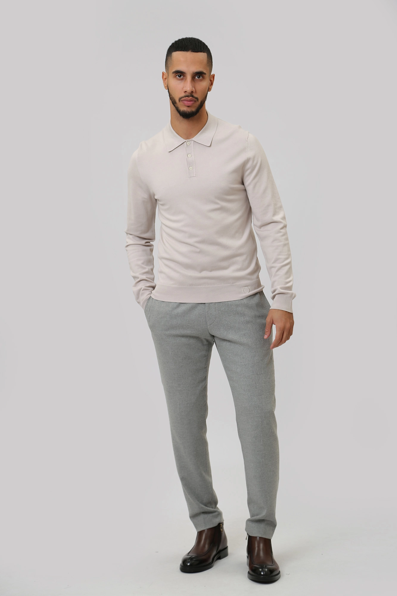 52M00748-0F000542 Поло с длинным рукавом Trussardi Серый