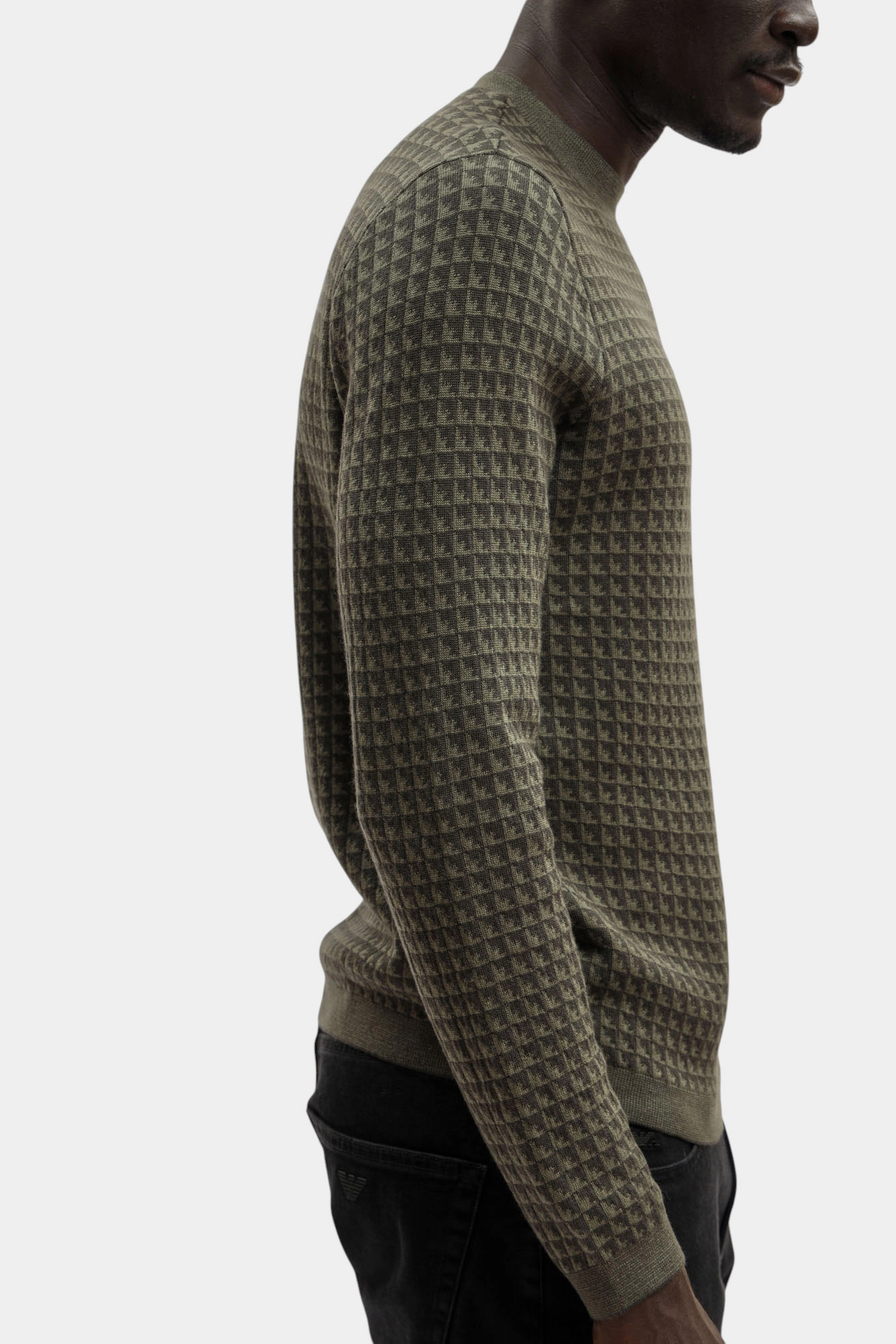 EM001989_ AF14199 Свитер Emporio Armani Хаки