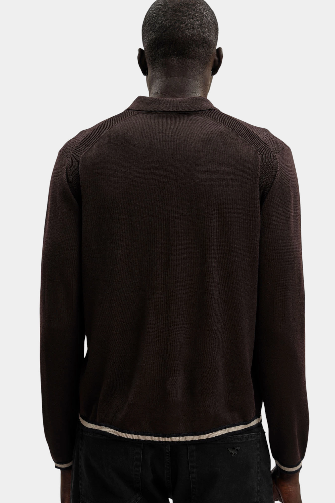 EM001512_ AF14158 Поло с длинным рукавом Emporio Armani Бордовый