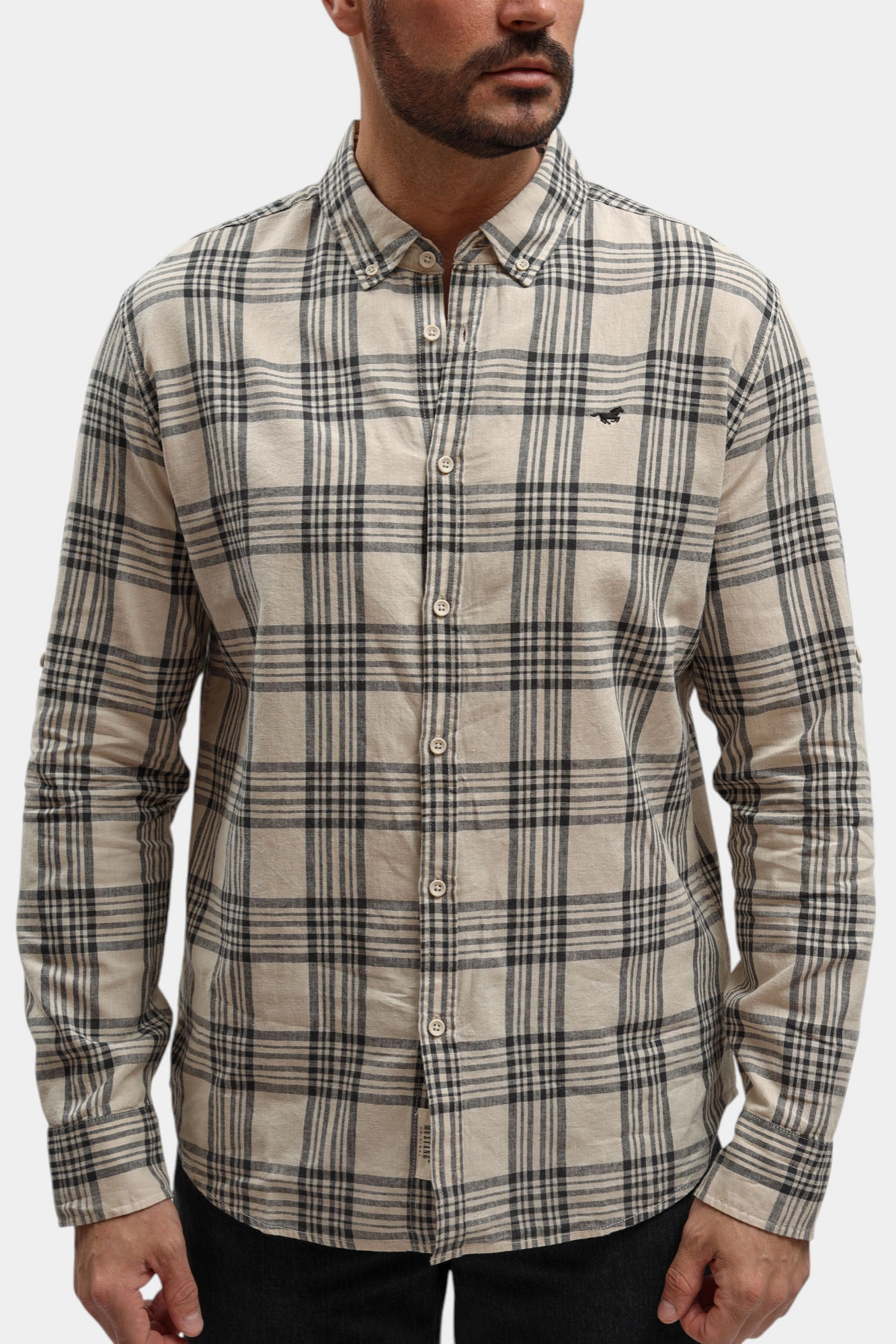 1017540 Рубашка Mustang Бежевый