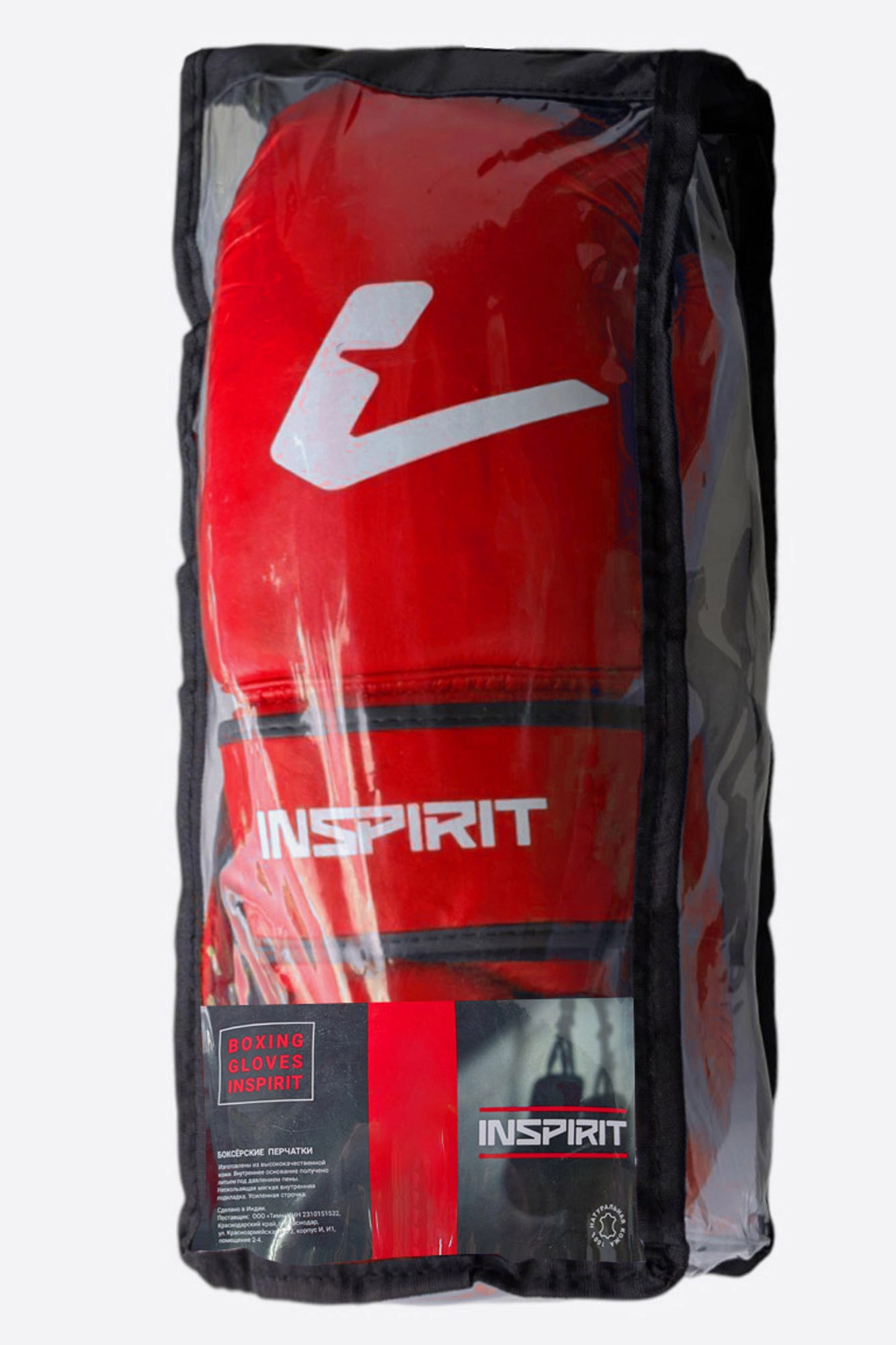 IND0525LETHER Перчатки боксёрские INSPIRIT Красный