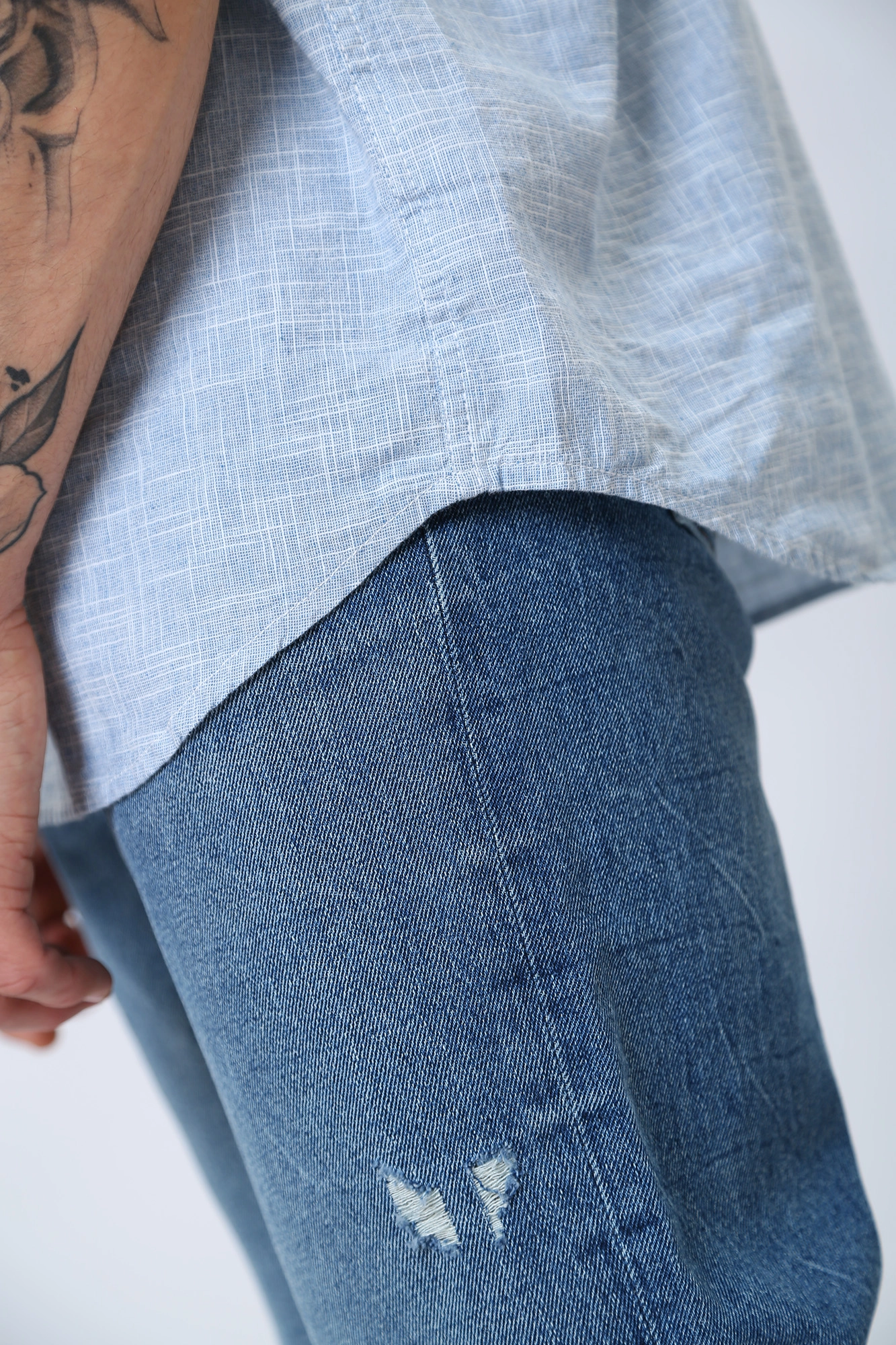 1013965 Рубашка Mustang Голубой