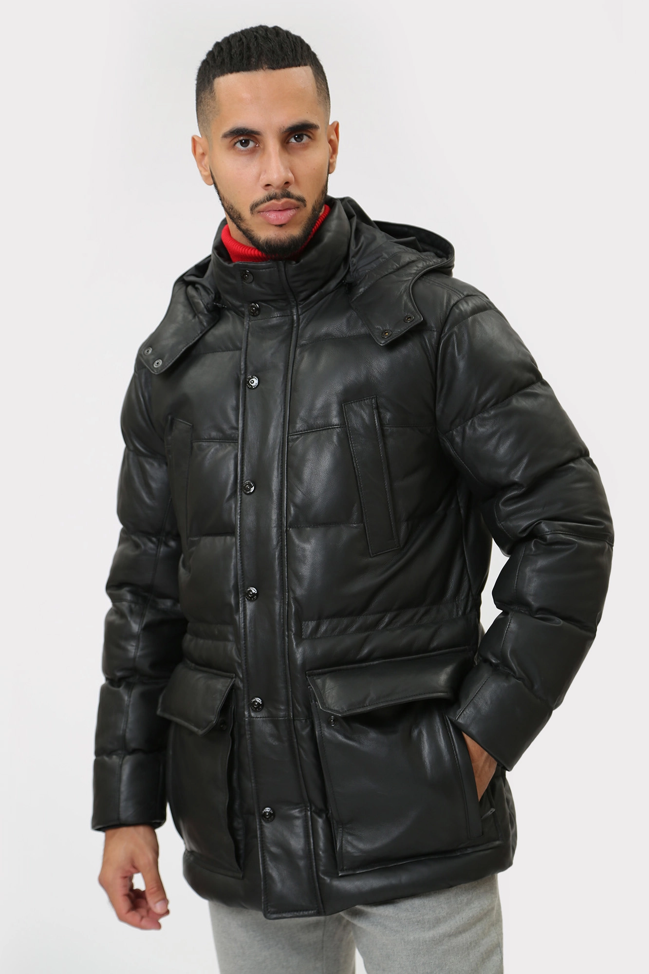 110138_80000437 Куртка кожаная  Strellson Черный