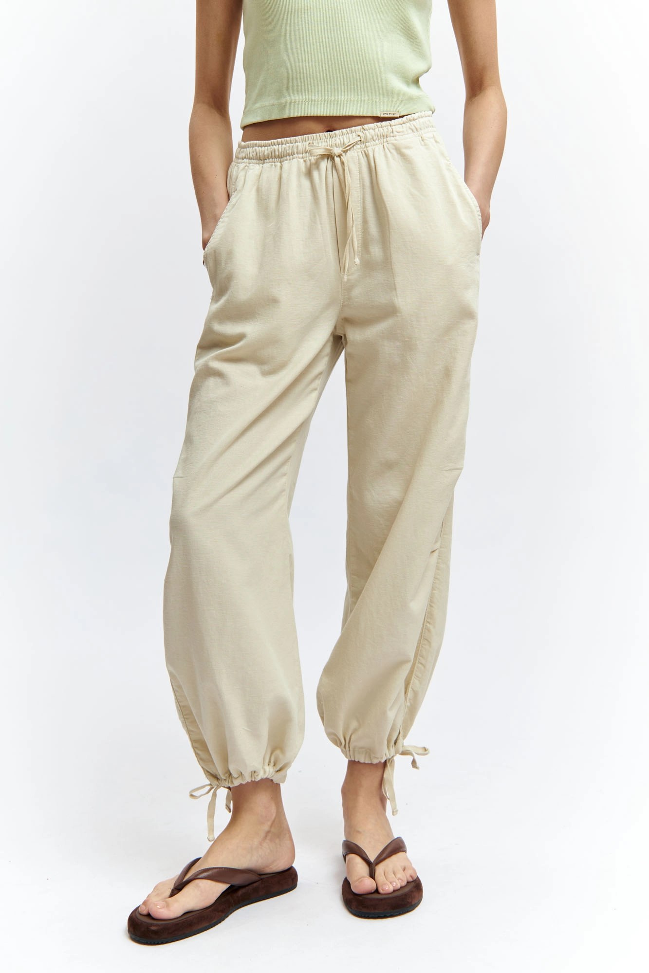 VW-OMA-55-446 брюки льняные van mich 