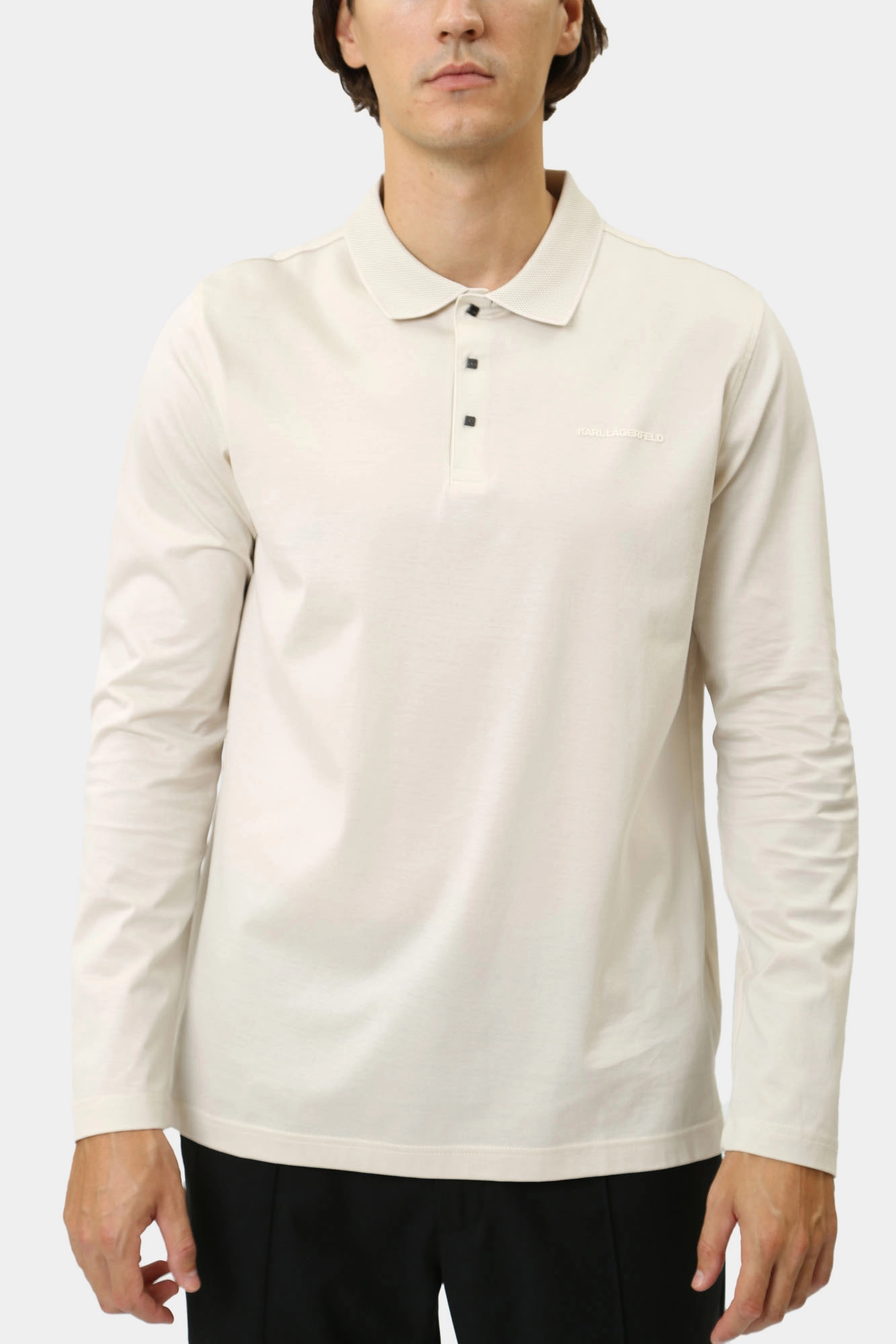 544200_745000 Поло с длинным рукавом Karl Lagerfeld Бежевый