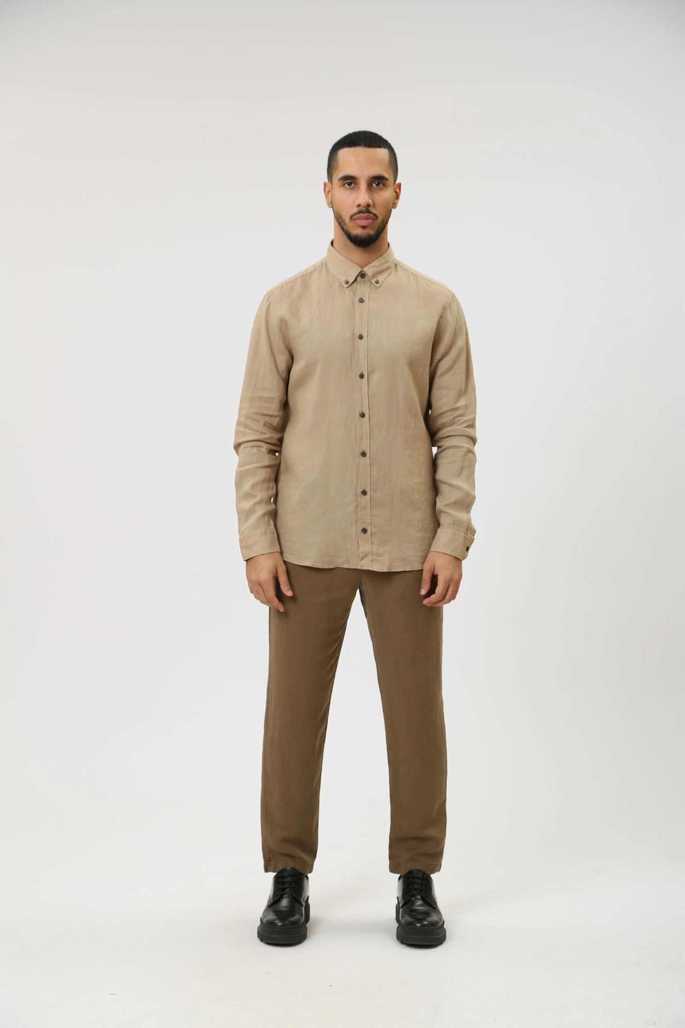 30041215_10017515 Сорочка д/р Strellson Бежевый