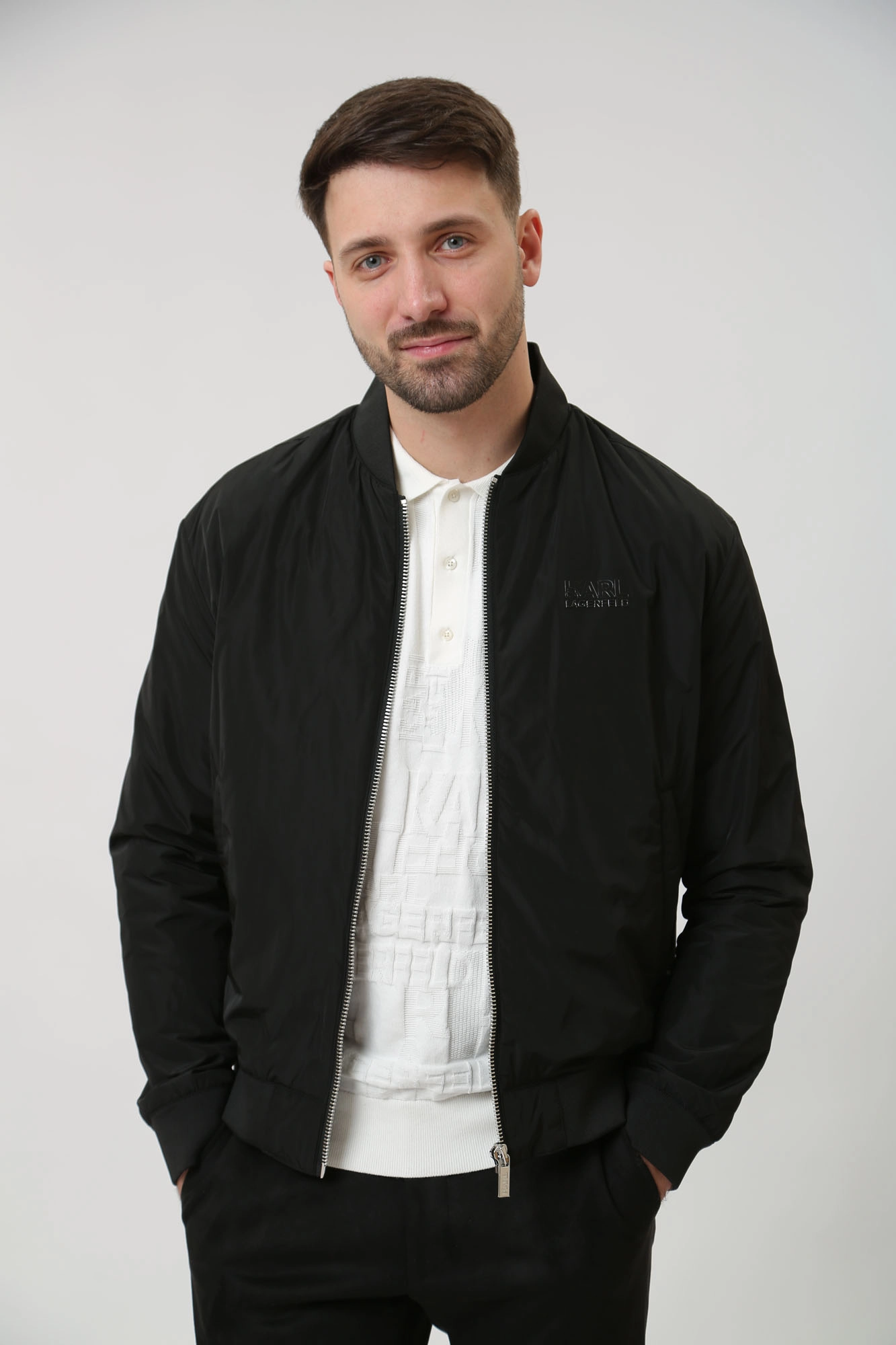 Karl lagerfeld bomber jacket deals