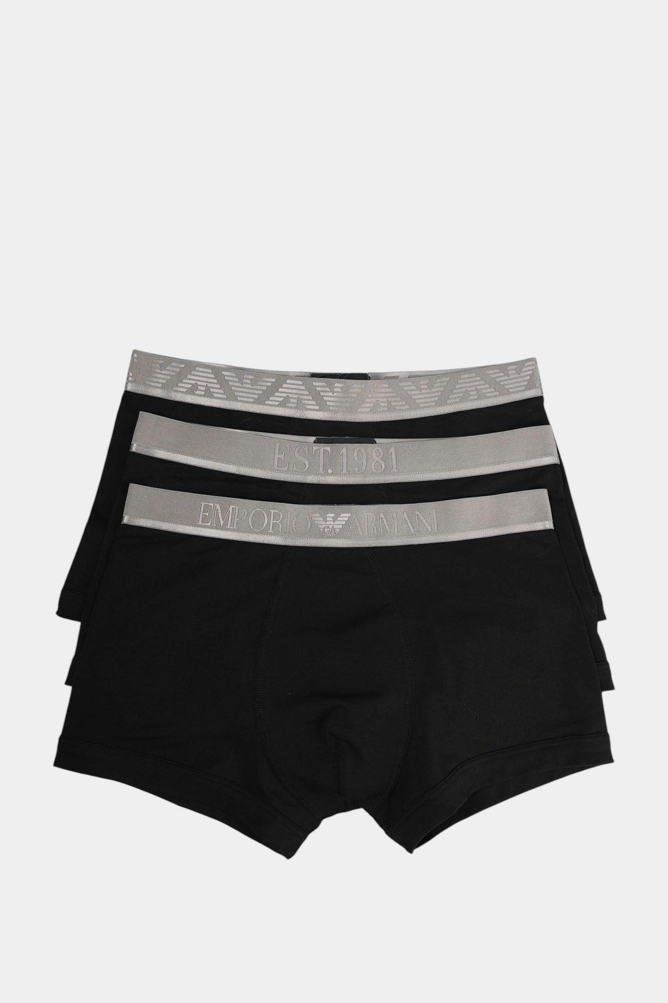 EM000259_AF10780_MC406_BLACK/BLACK/BLACK Трусы 3 шт Emporio Armani Черный