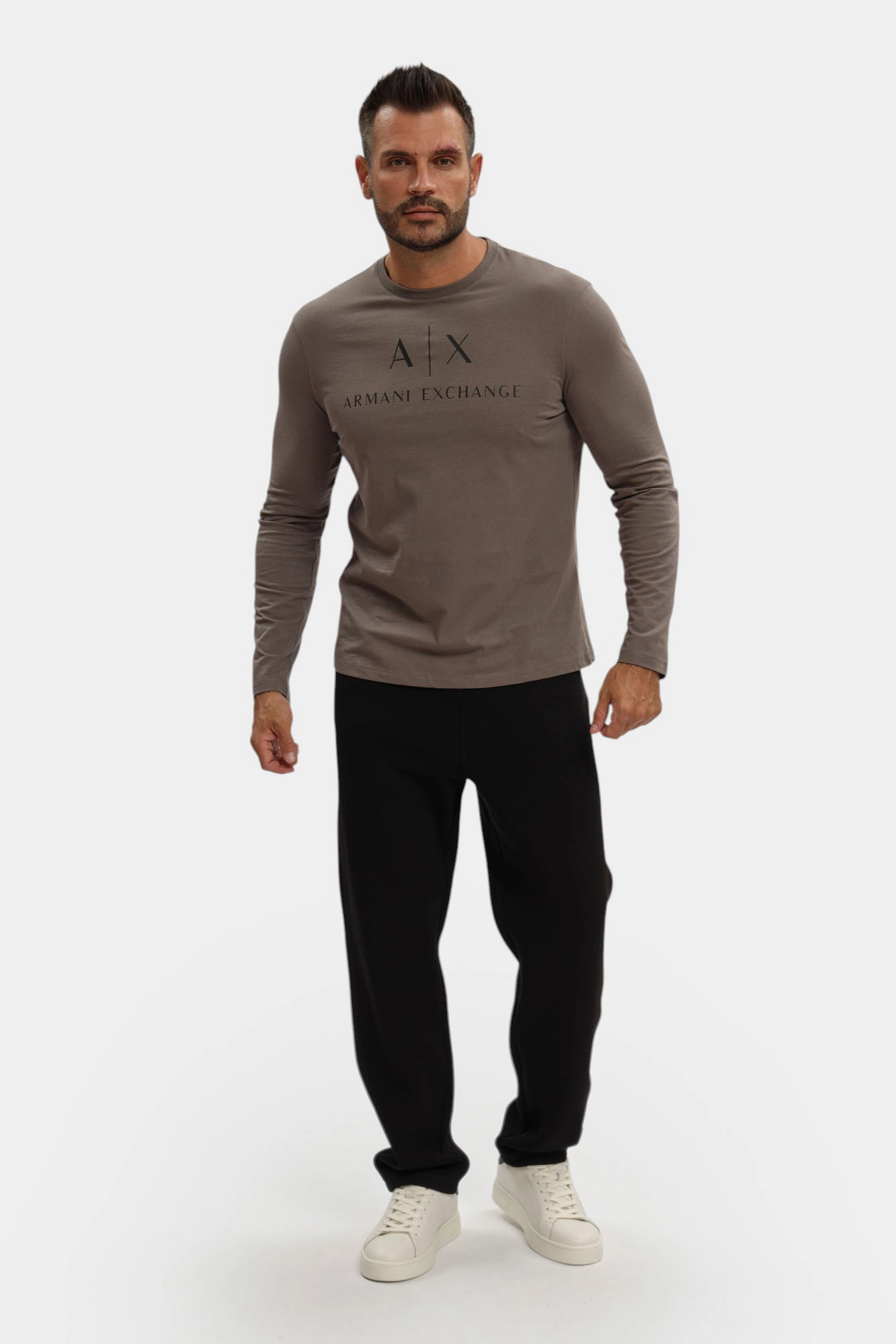 8NZTCH_Z8H4Z_U8092 Лонгслив Armani Exchange Серый