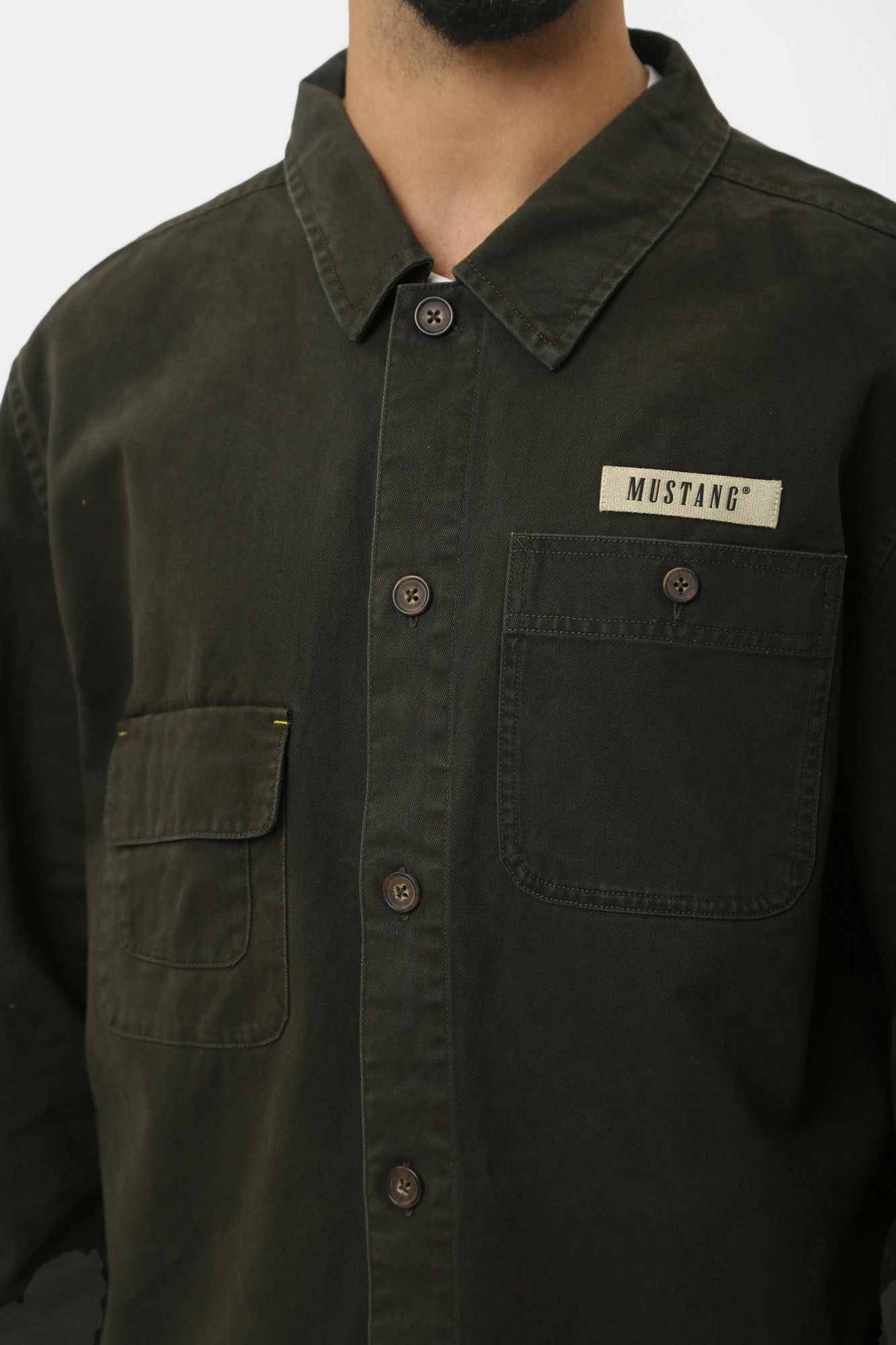 1015623 Рубашка Mustang Зеленый