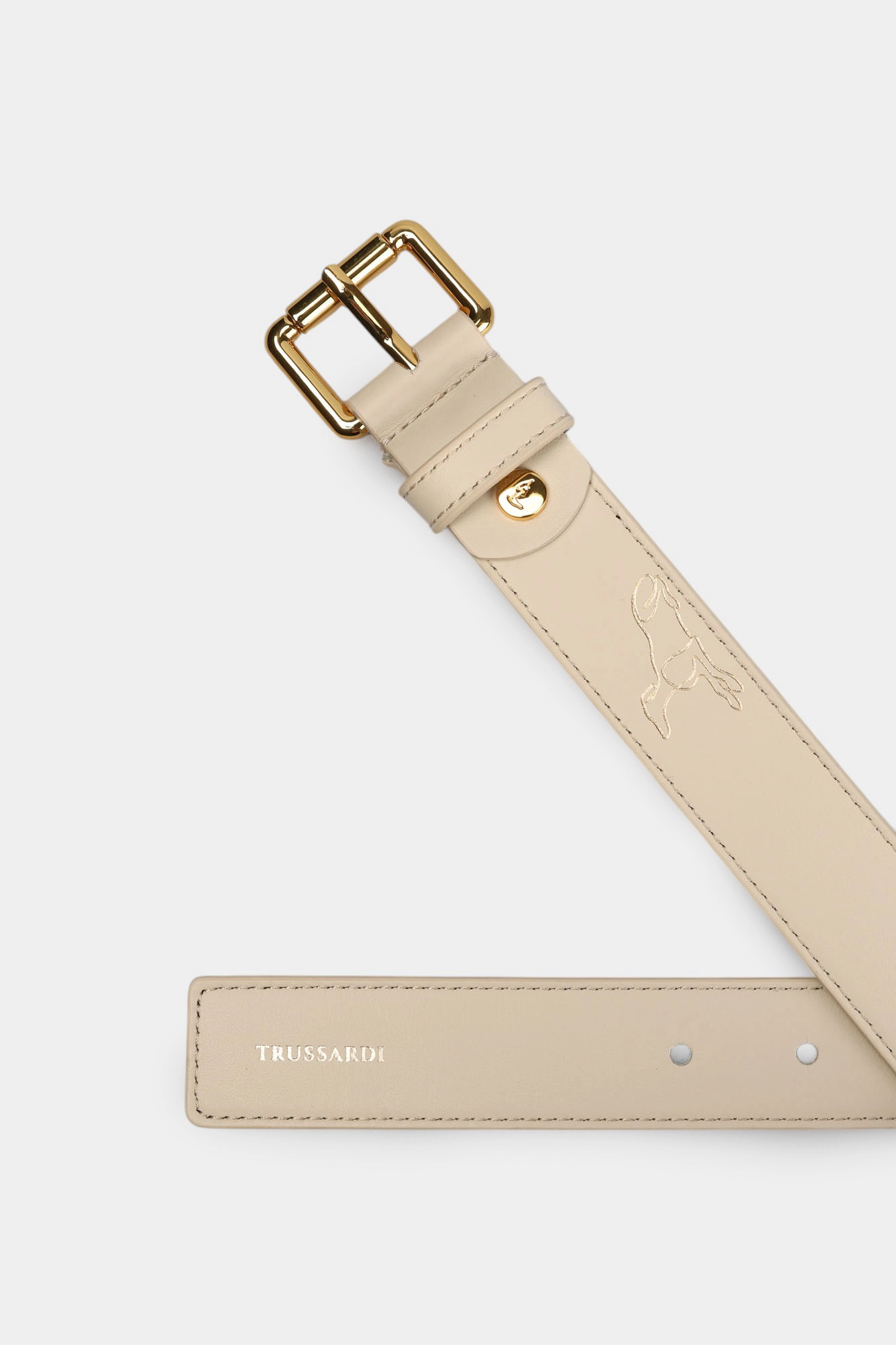 B343B000006N-WEL02L98-22UA Ремень Trussardi Бежевый