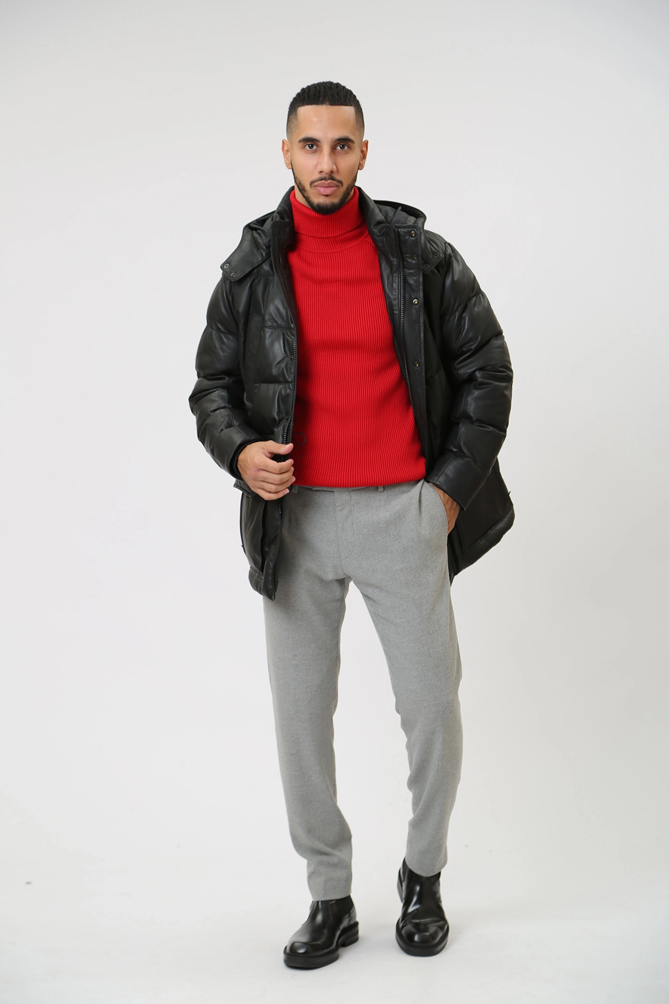 110138_80000437 Куртка кожаная  Strellson Черный