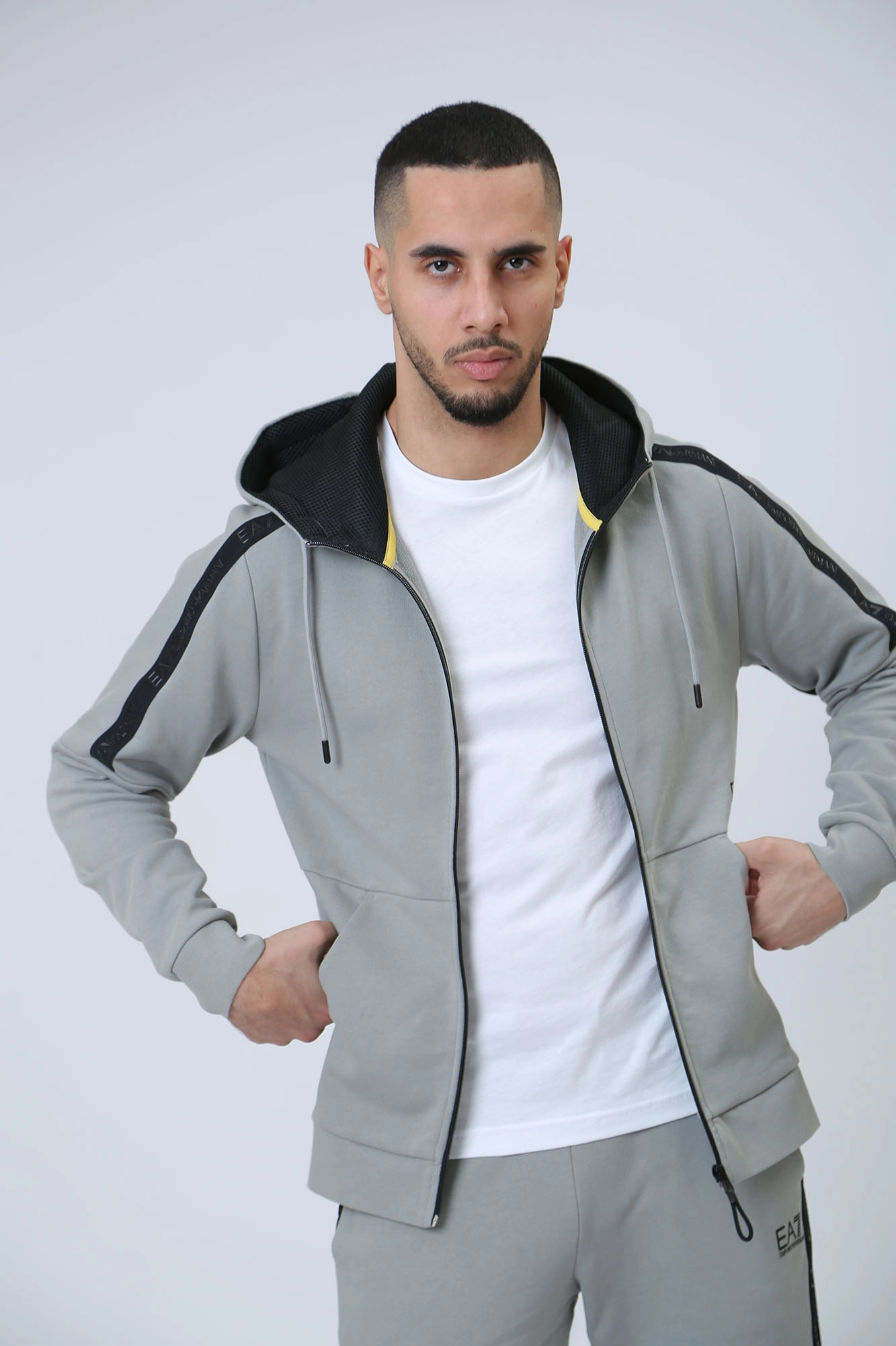 3DPM88_PJEQZ Толстовка с капюшоном EA7 Серый