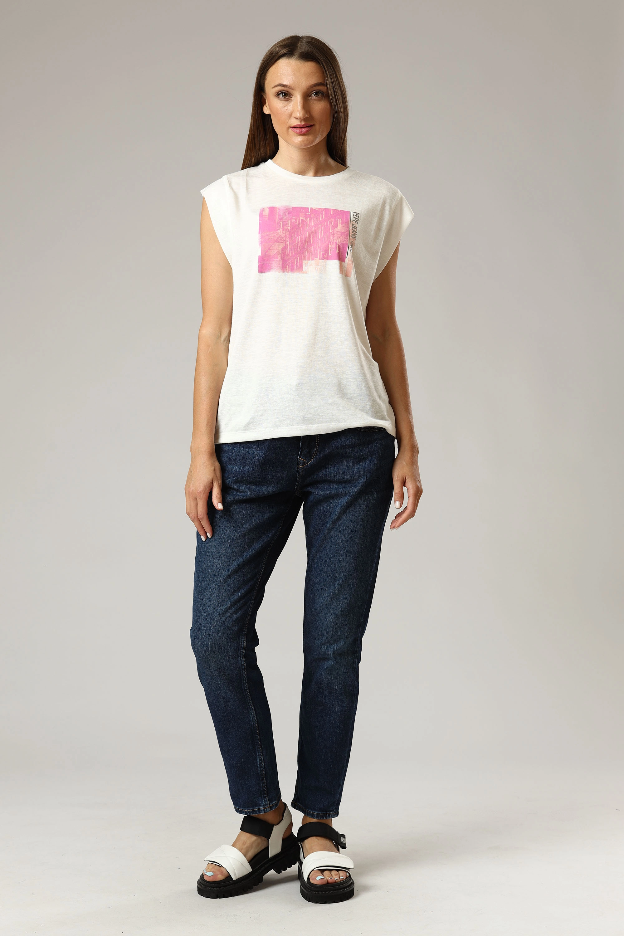 Jeans violet top