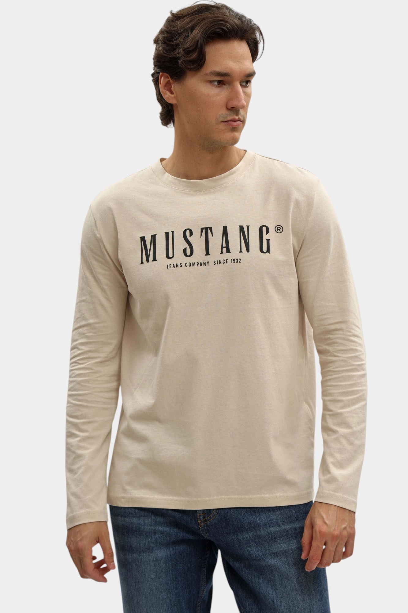 1016873 Лонгслив Mustang Бежевый