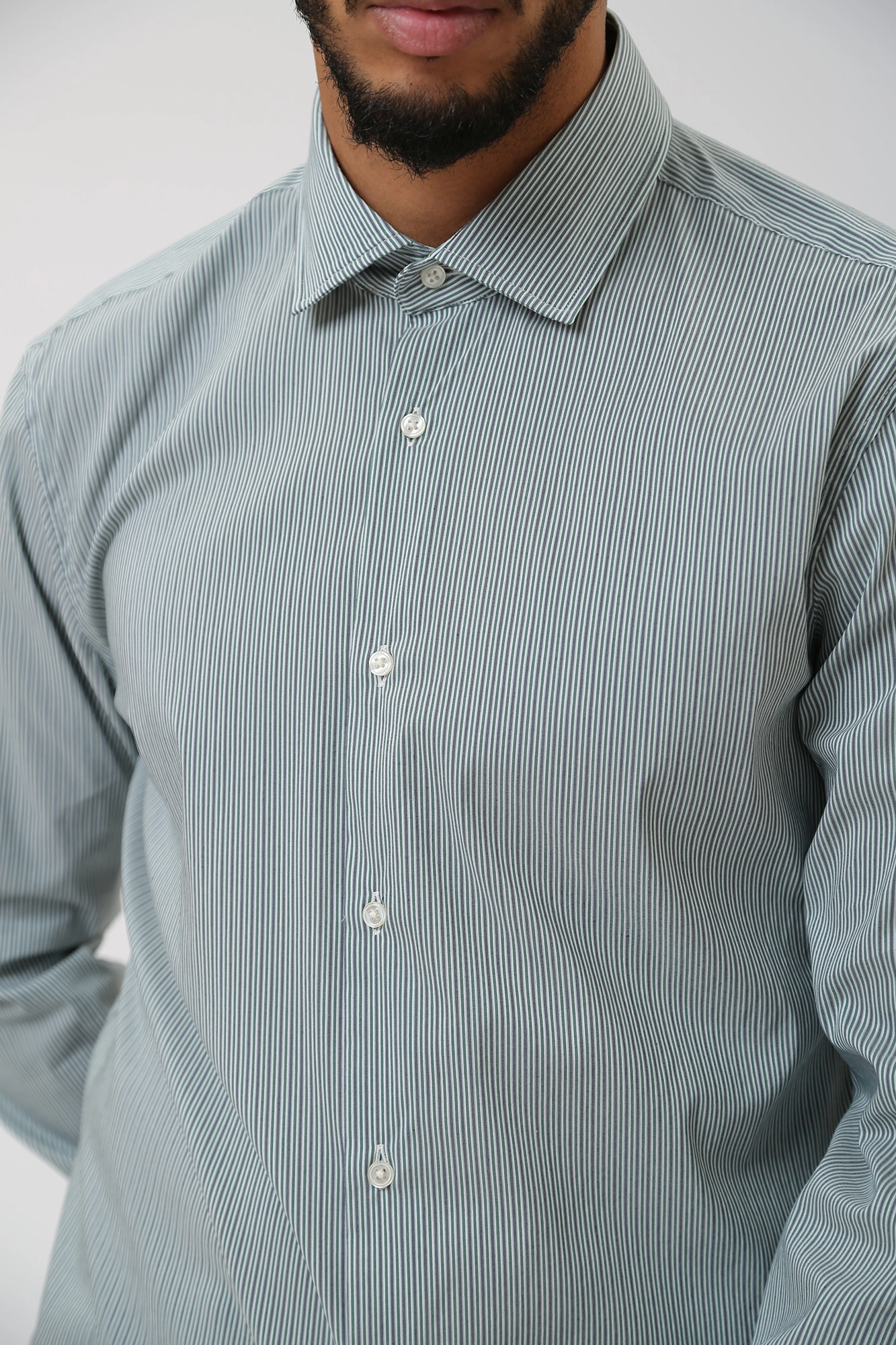 30038636_10016543 Сорочка д/р Strellson Зеленый