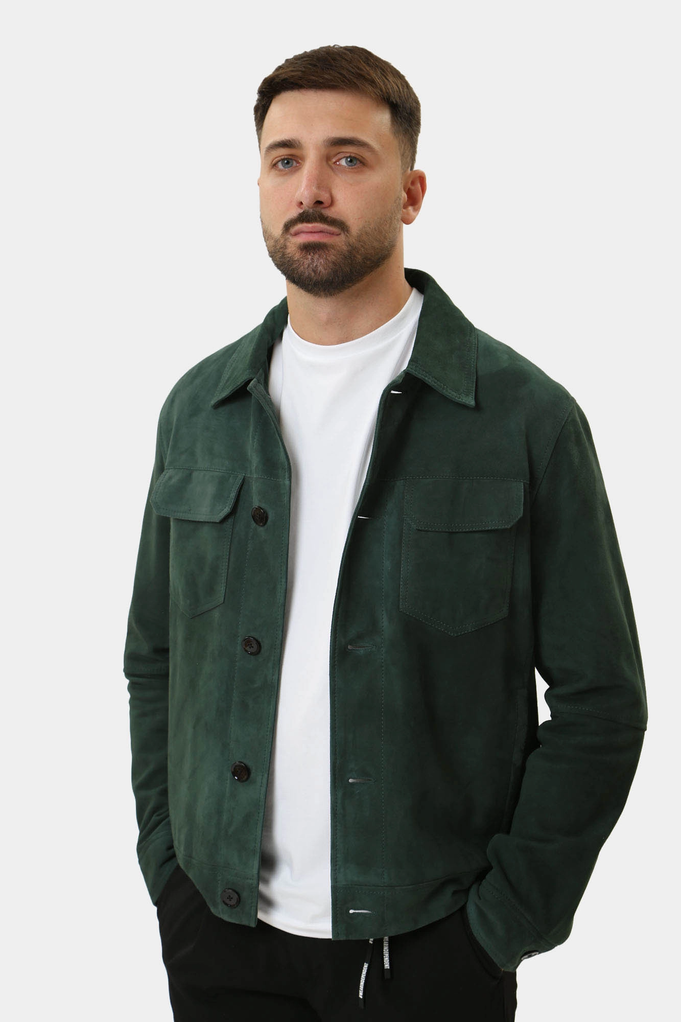 110139_800005 Куртка кожаная Strellson Зеленый