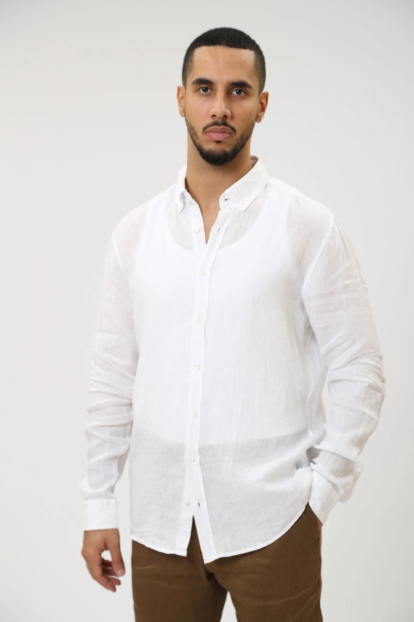 30041215_10017515 Сорочка д/р Strellson Белый