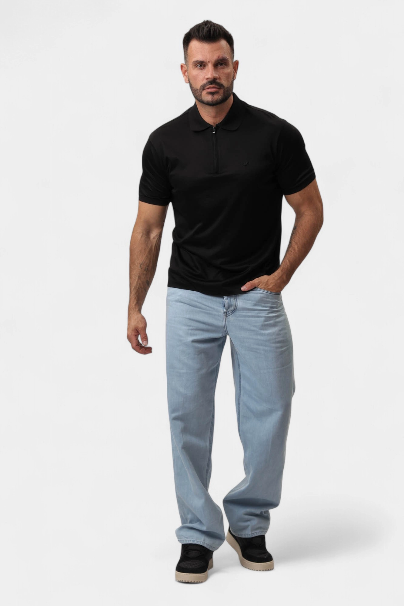 EM001082_AF10017 Поло Emporio Armani Черный