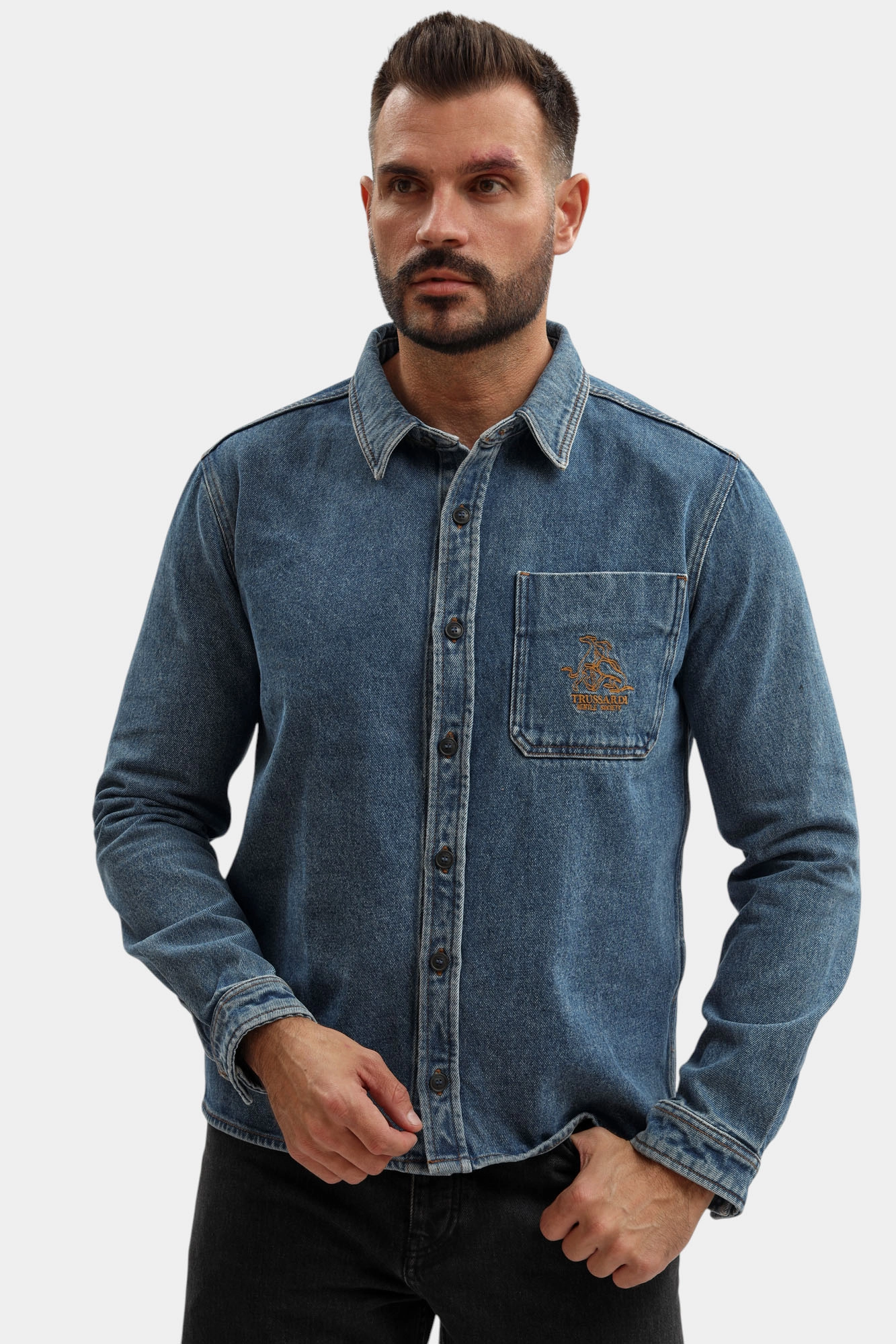 54038000018N-MS190D42-26NJ Рубашка джинсовая Trussardi Синий