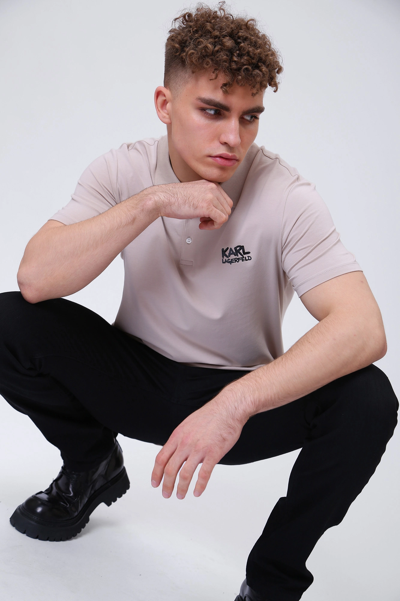 531221_745082 Поло Karl Lagerfeld Бежевый