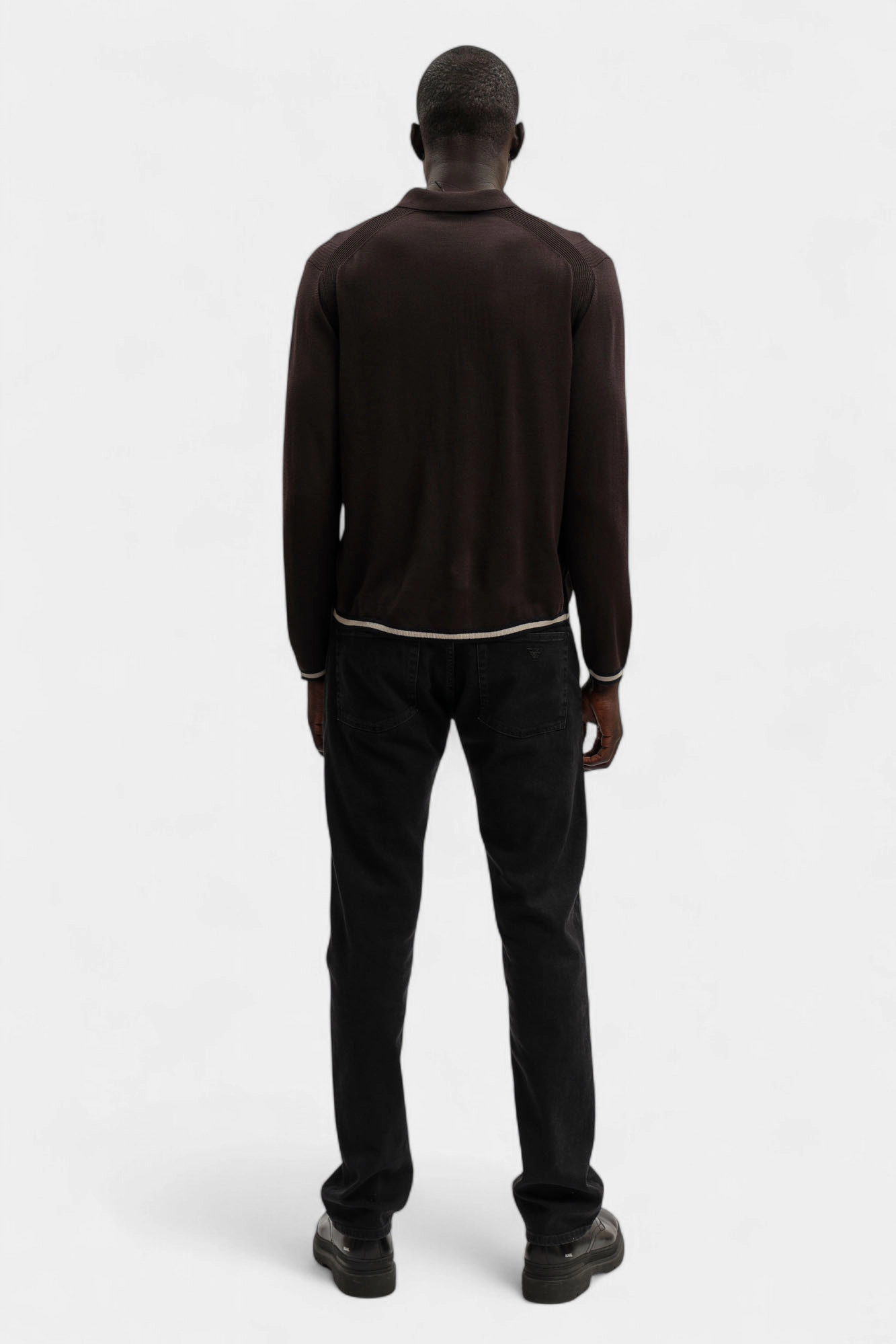 EM001512_ AF14158 Поло с длинным рукавом Emporio Armani Бордовый