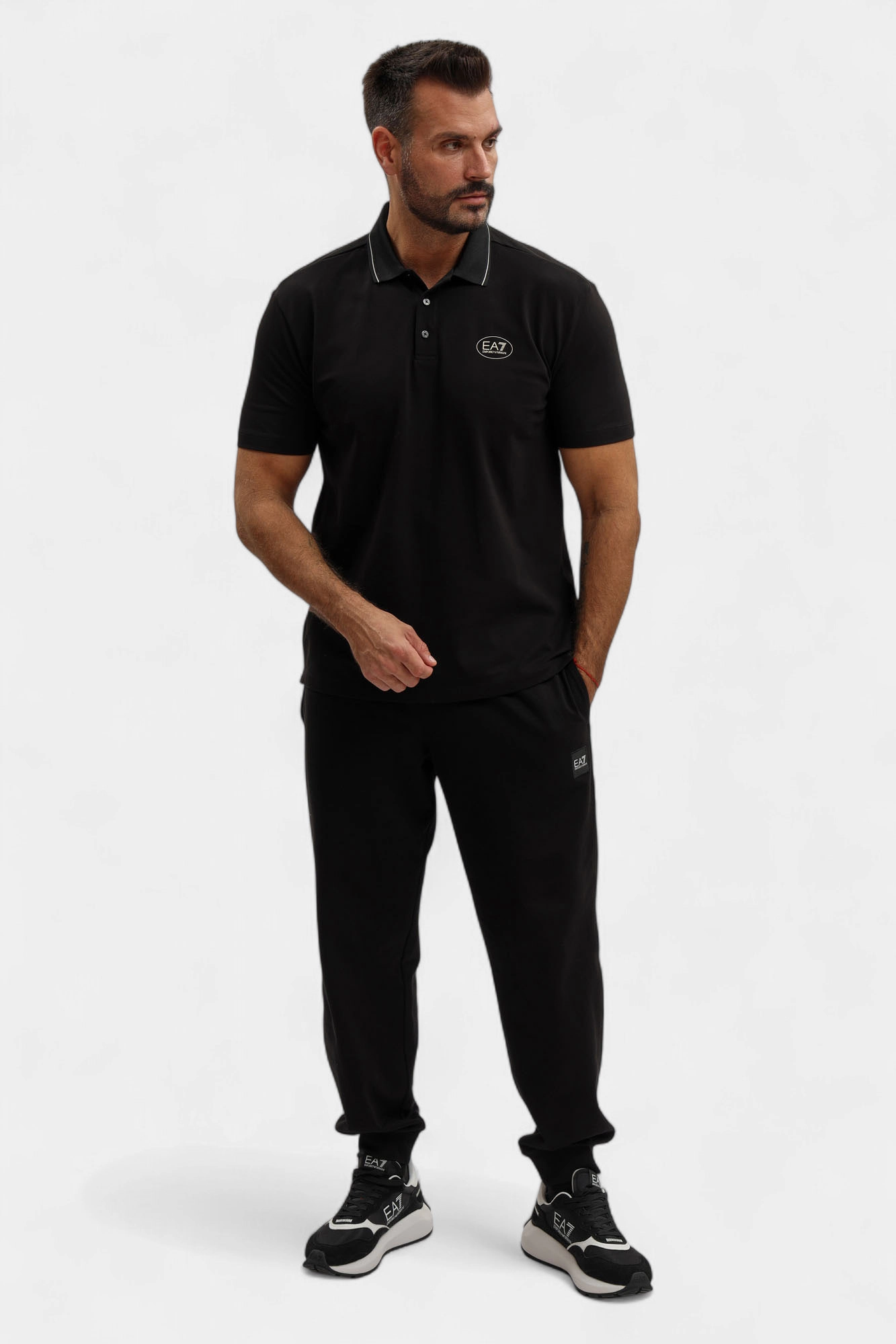 7M000847_AF13511 Поло с коротким рукавом EA7 Черный