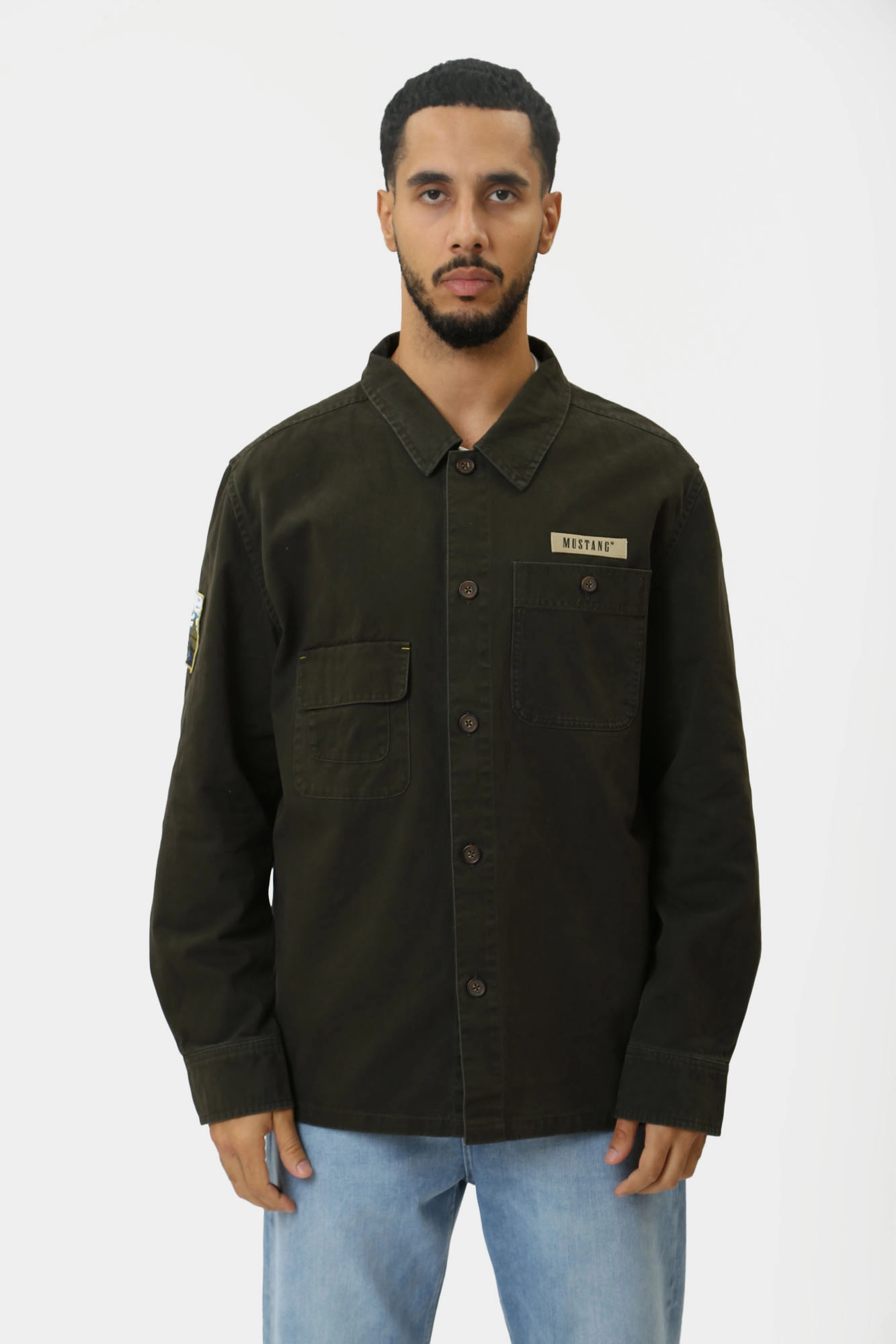1015623 Рубашка Mustang Зеленый