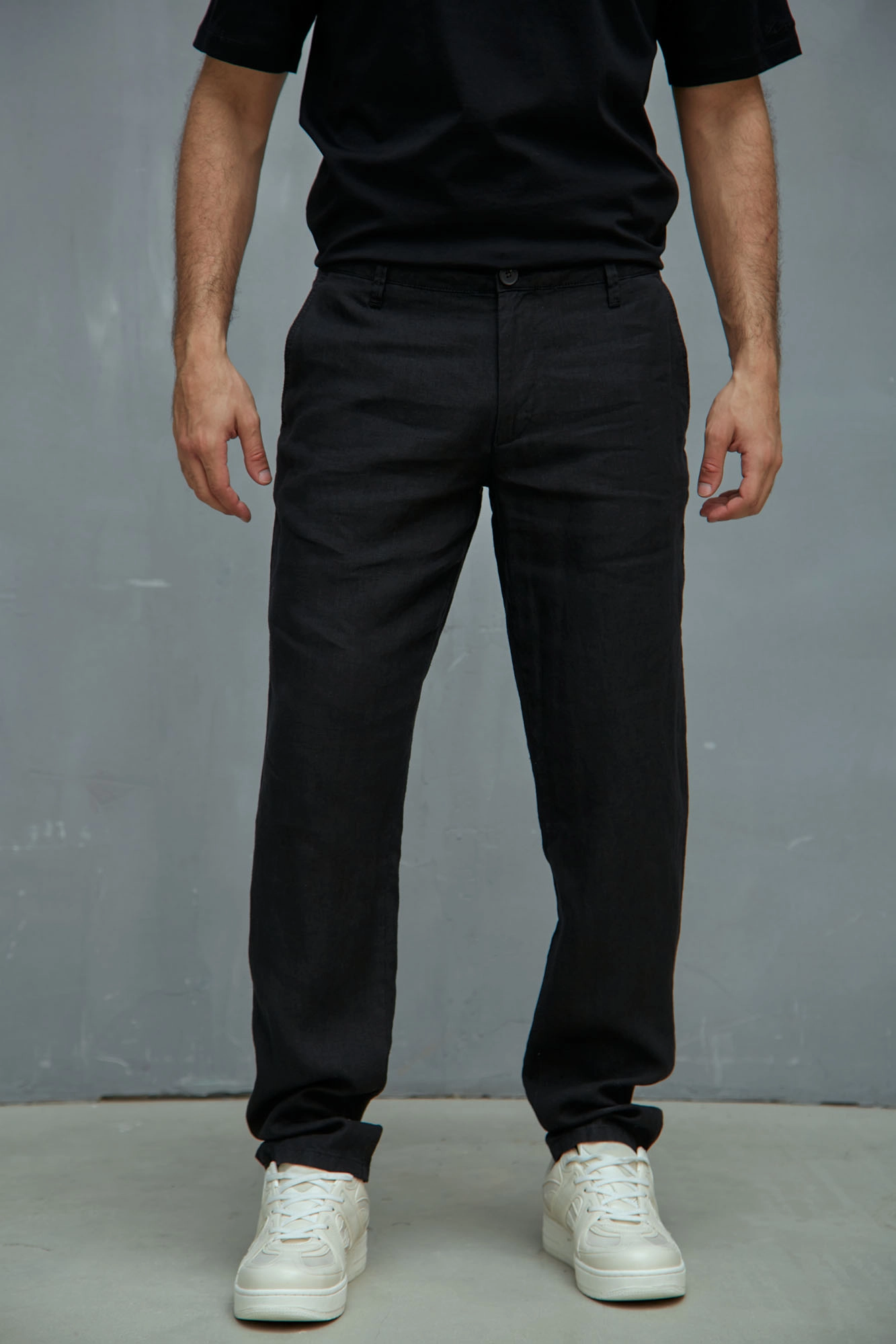 VM-OMA-55-009 Брюки льняные Van Mich Черный