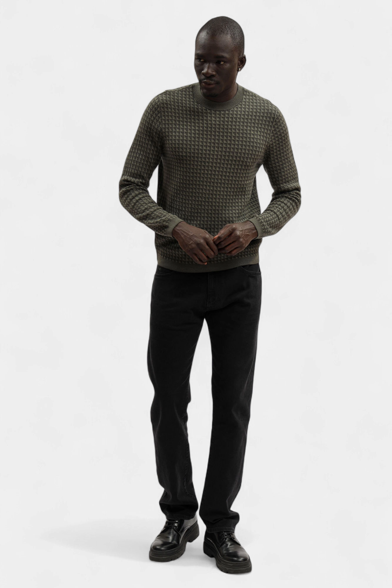 EM001989_ AF14199 Свитер Emporio Armani Хаки