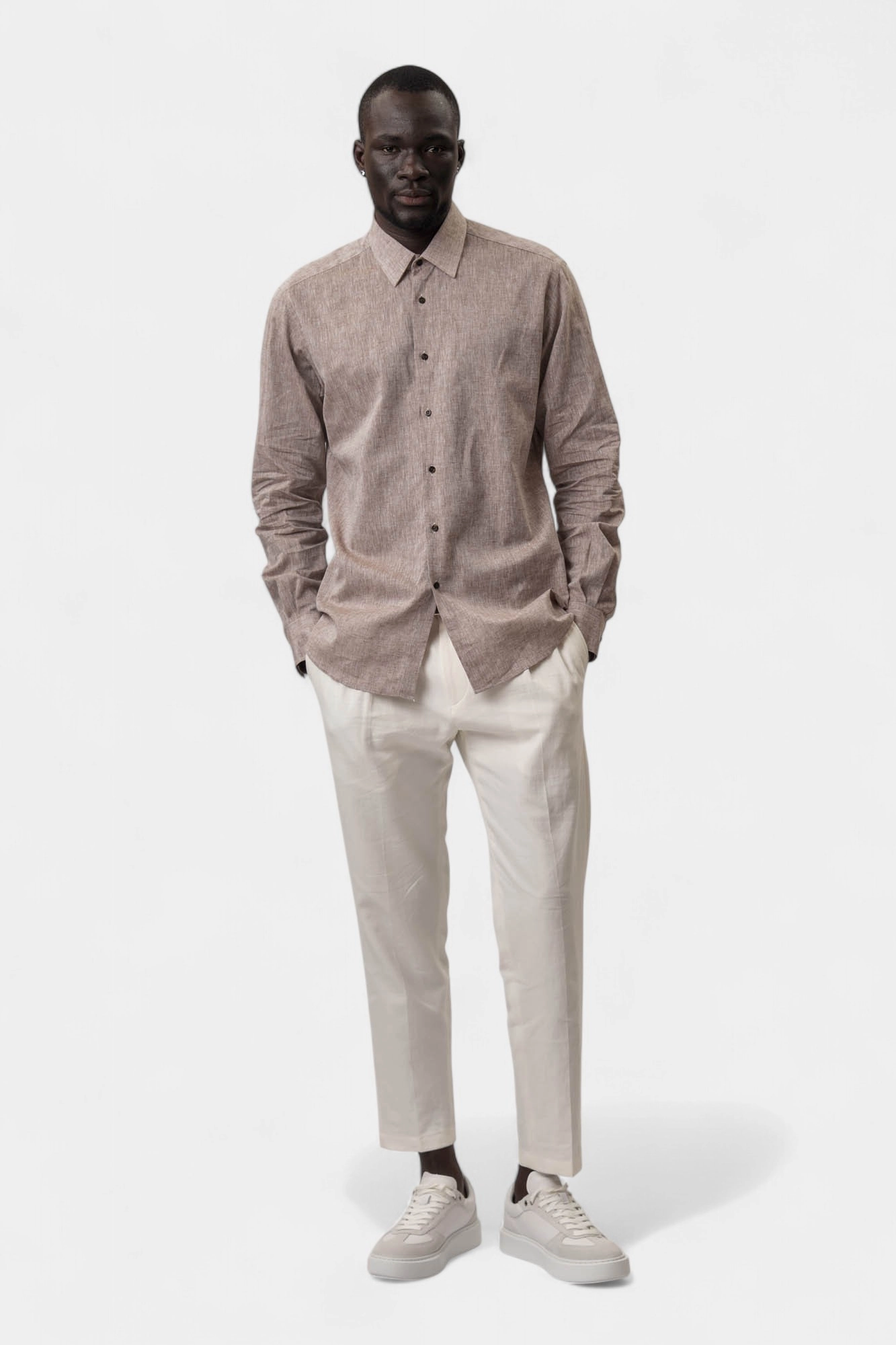 552627_605000 Сорочка льняная Karl Lagerfeld Коричневый