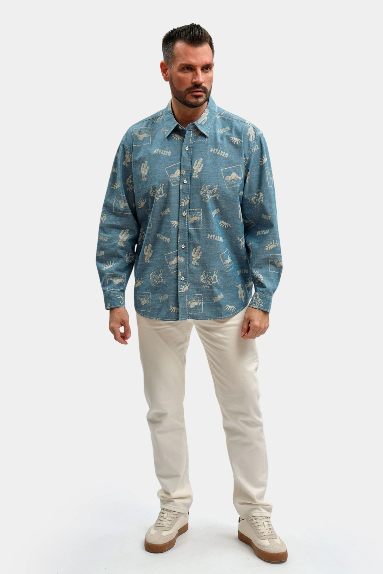 1017542 Рубашка Mustang Синий