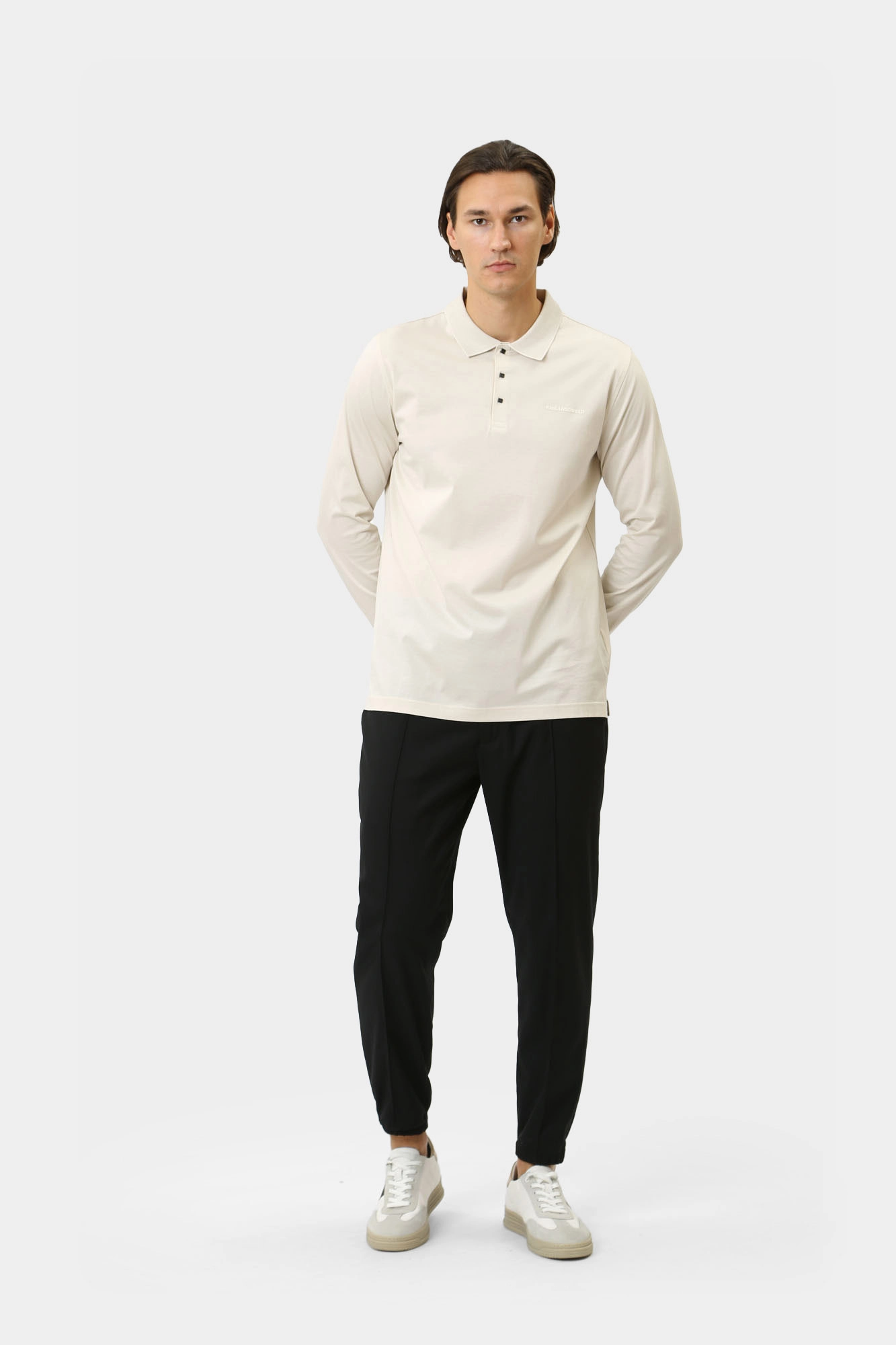 544200_745000 Поло с длинным рукавом Karl Lagerfeld Бежевый