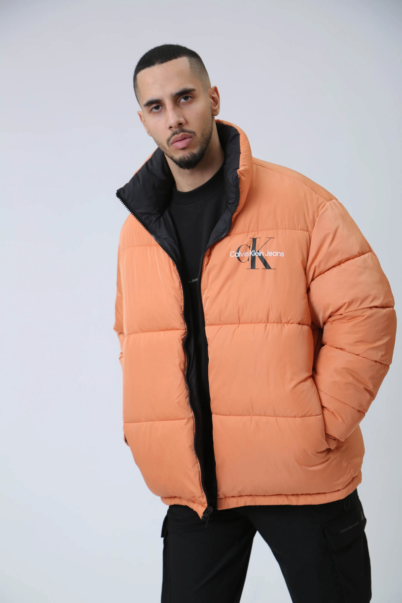 Calvin klein orange parka sales