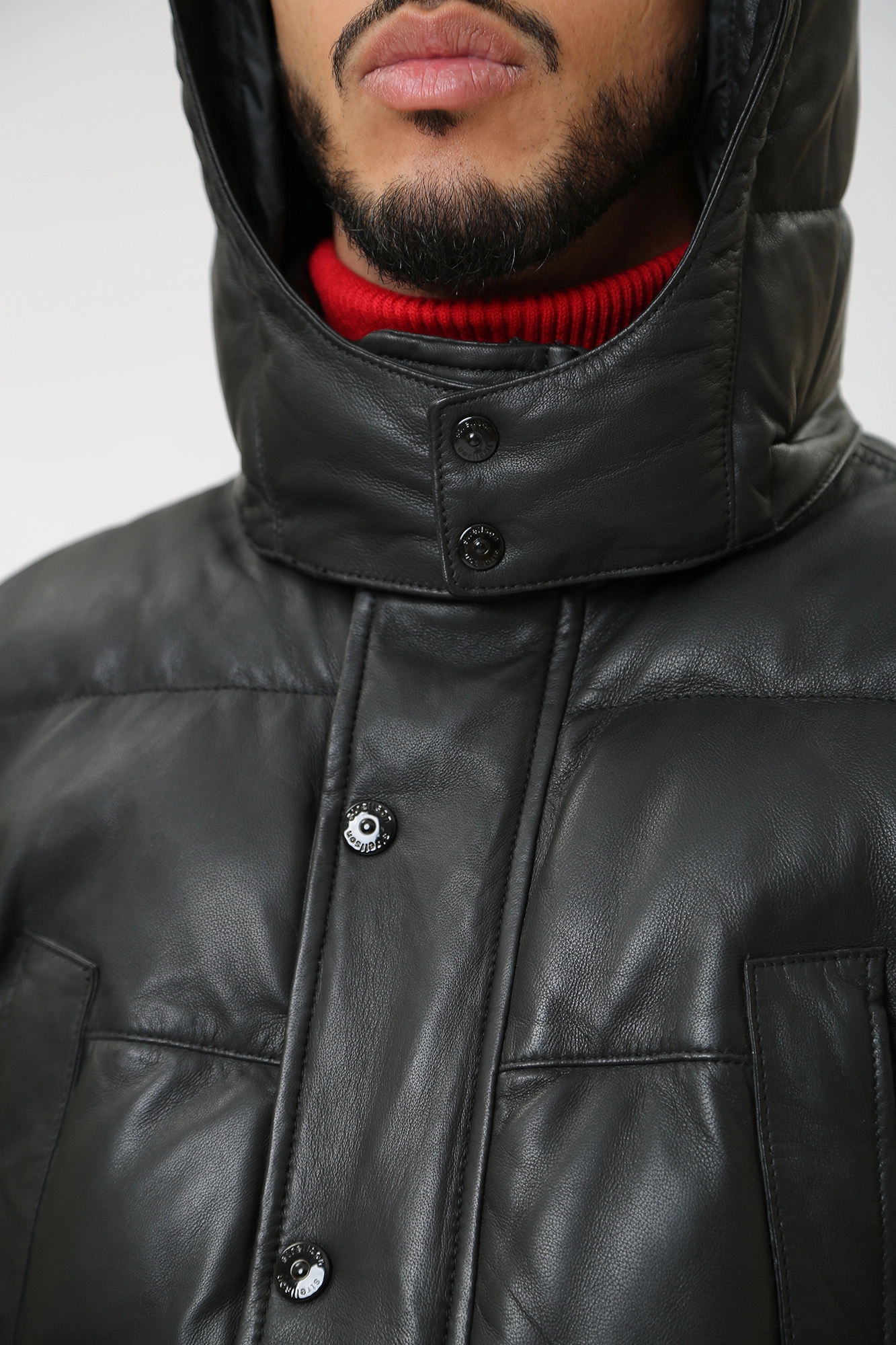 110138_80000437 Куртка кожаная  Strellson Черный