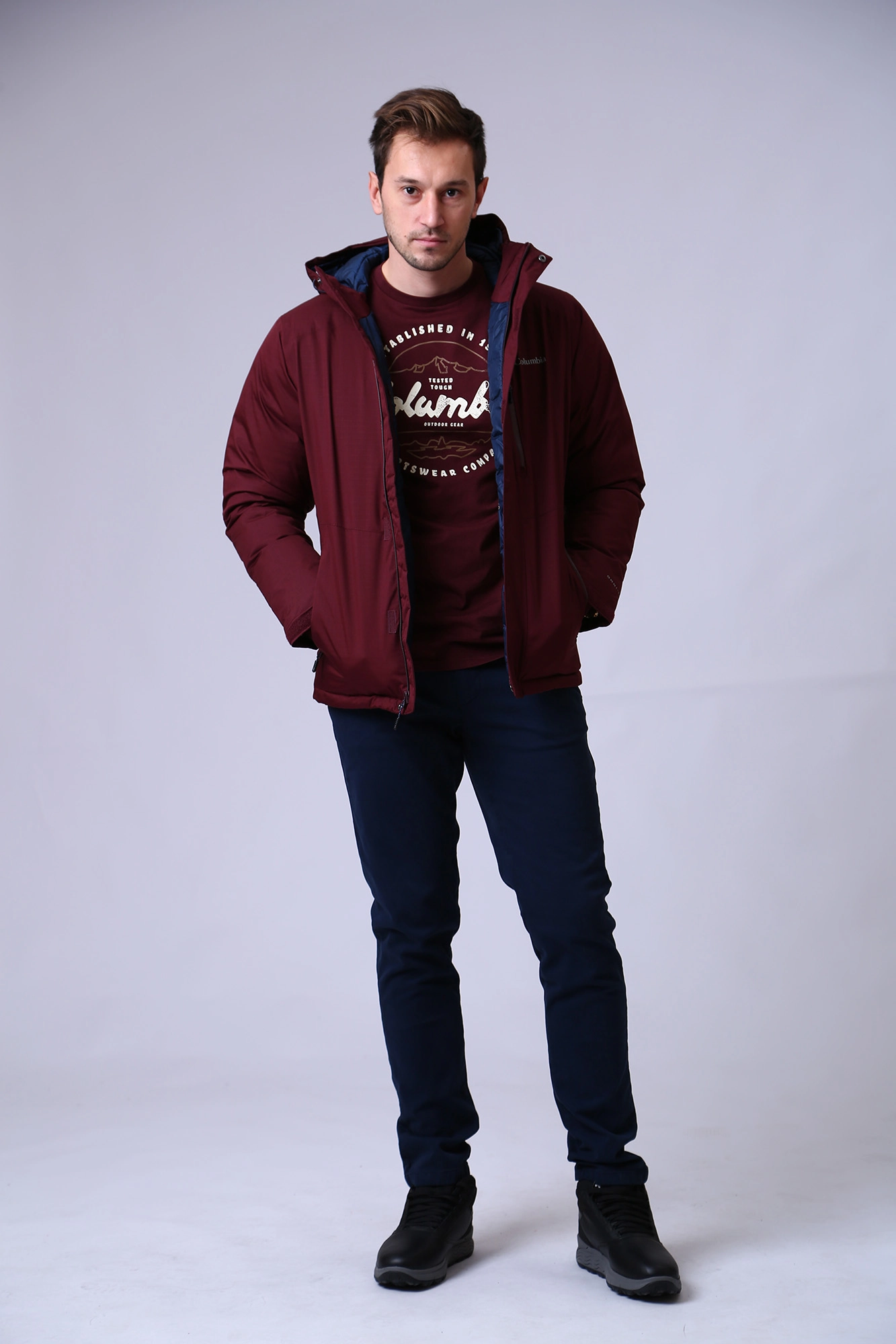 Columbia maroon jacket deals