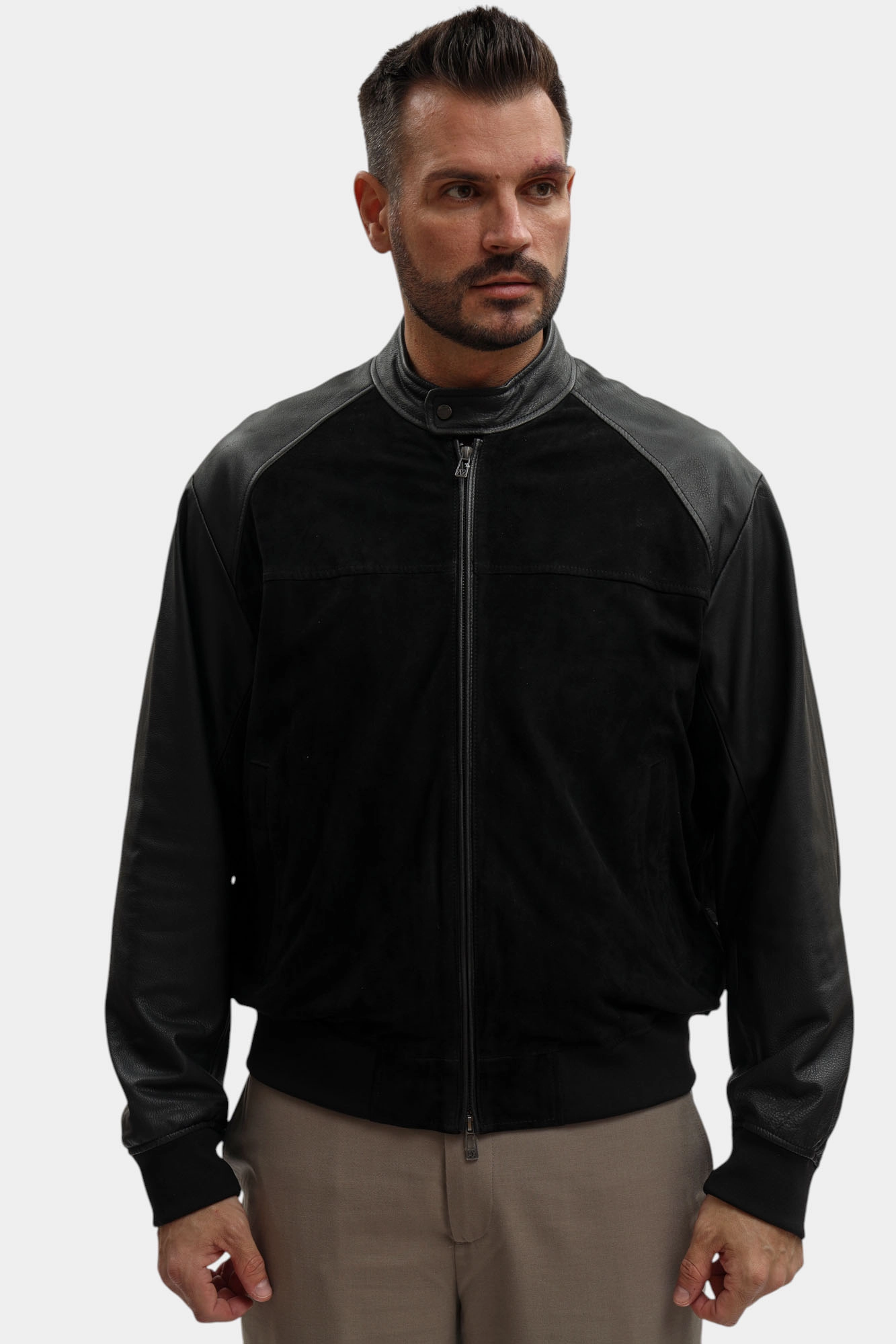 XM002240_AF21549 Куртка кожаная Armani Exchange Черный