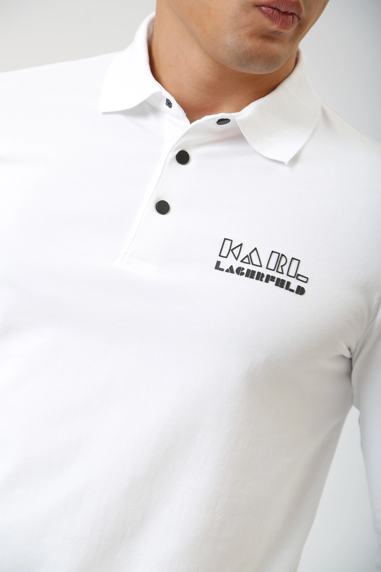 533221_745082 Поло с длинным рукавом Karl Lagerfeld Белый