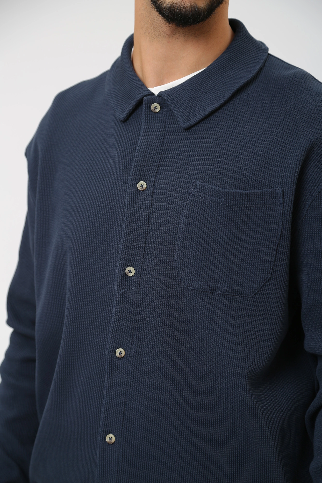 1014109 Рубашка с длинным рукавом Mustang Синий