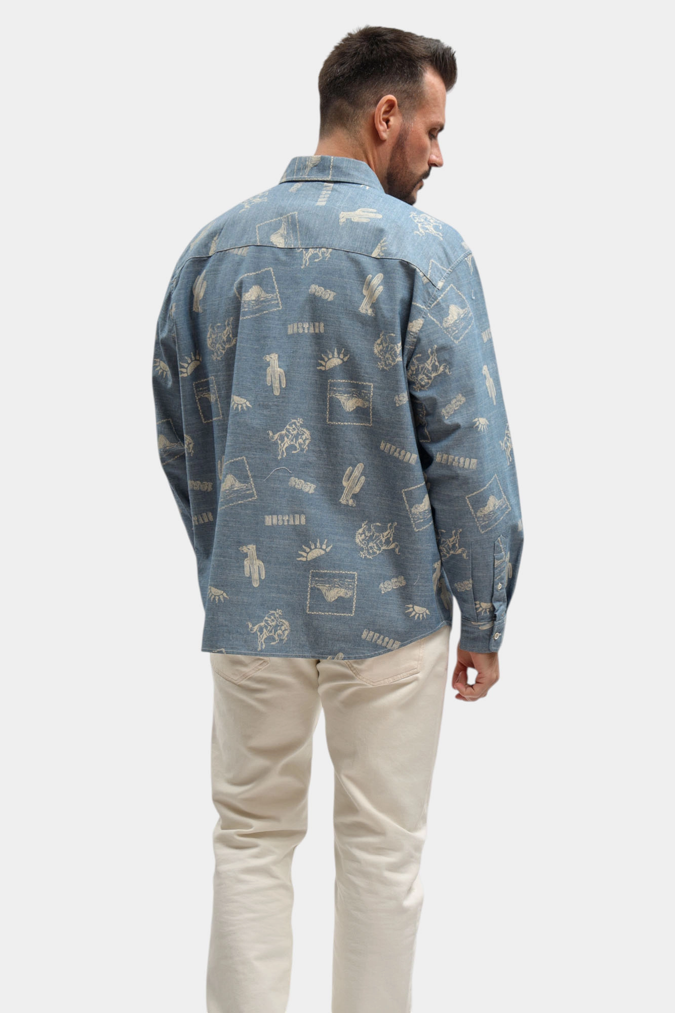 1017542 Рубашка Mustang Синий